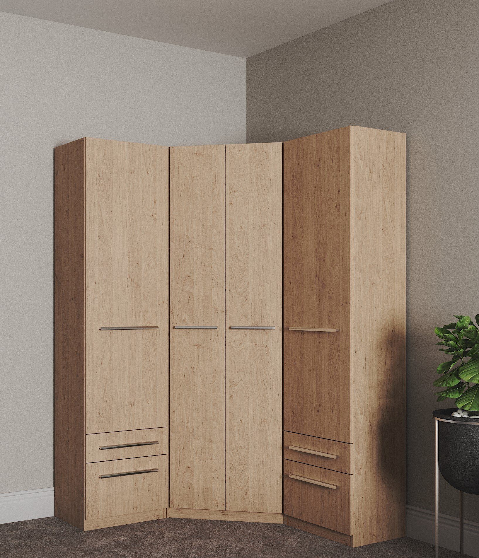 priess Kledingkast Kast garderobe waskast Barcelona in 5 breedtes veel opbergruimte, ruime lades, met spiegel, made in germany