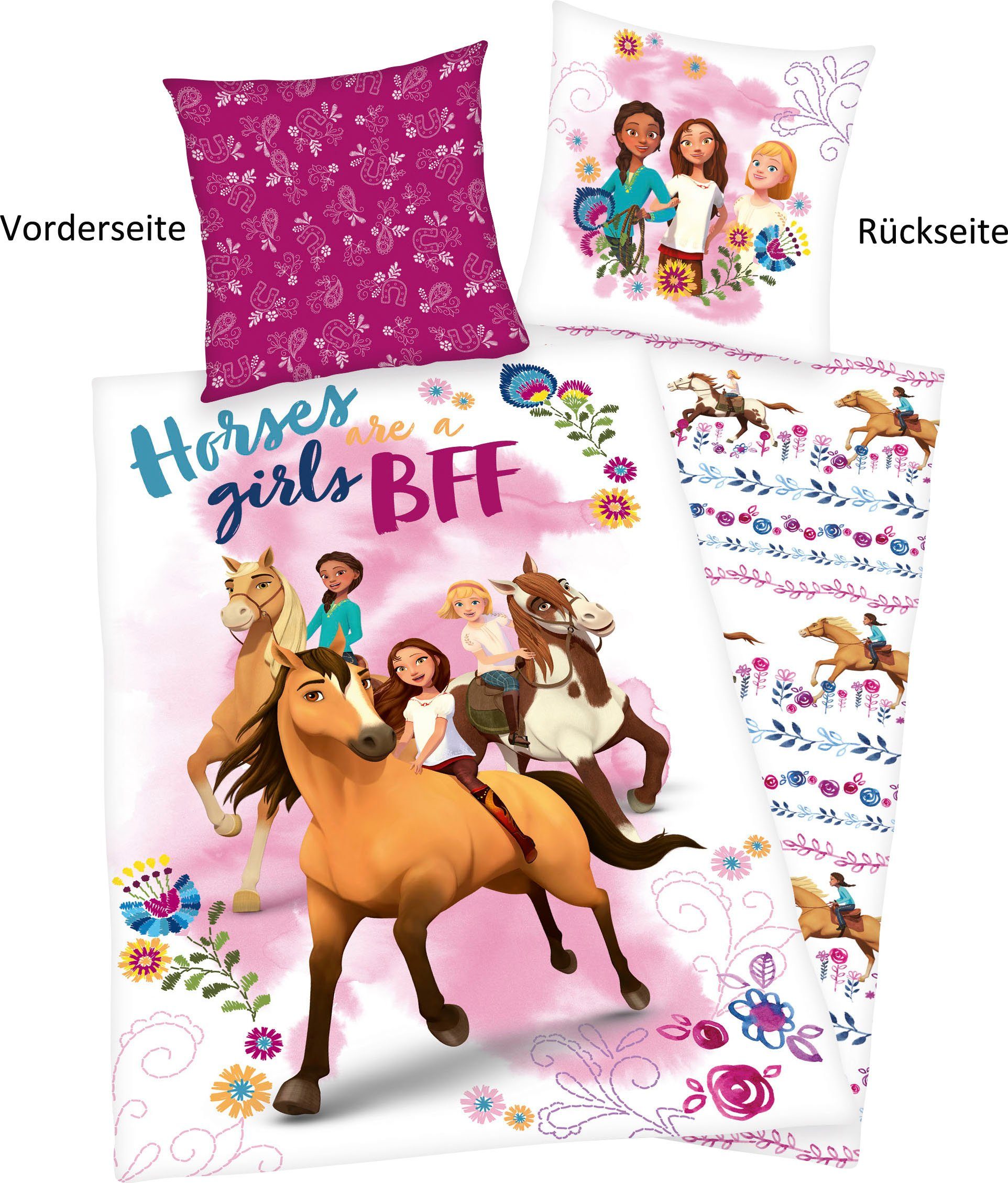 OTTO Kinderovertrekset Spirit met een geweldig motief (2-delig) dekbedovertrekken multicolor
