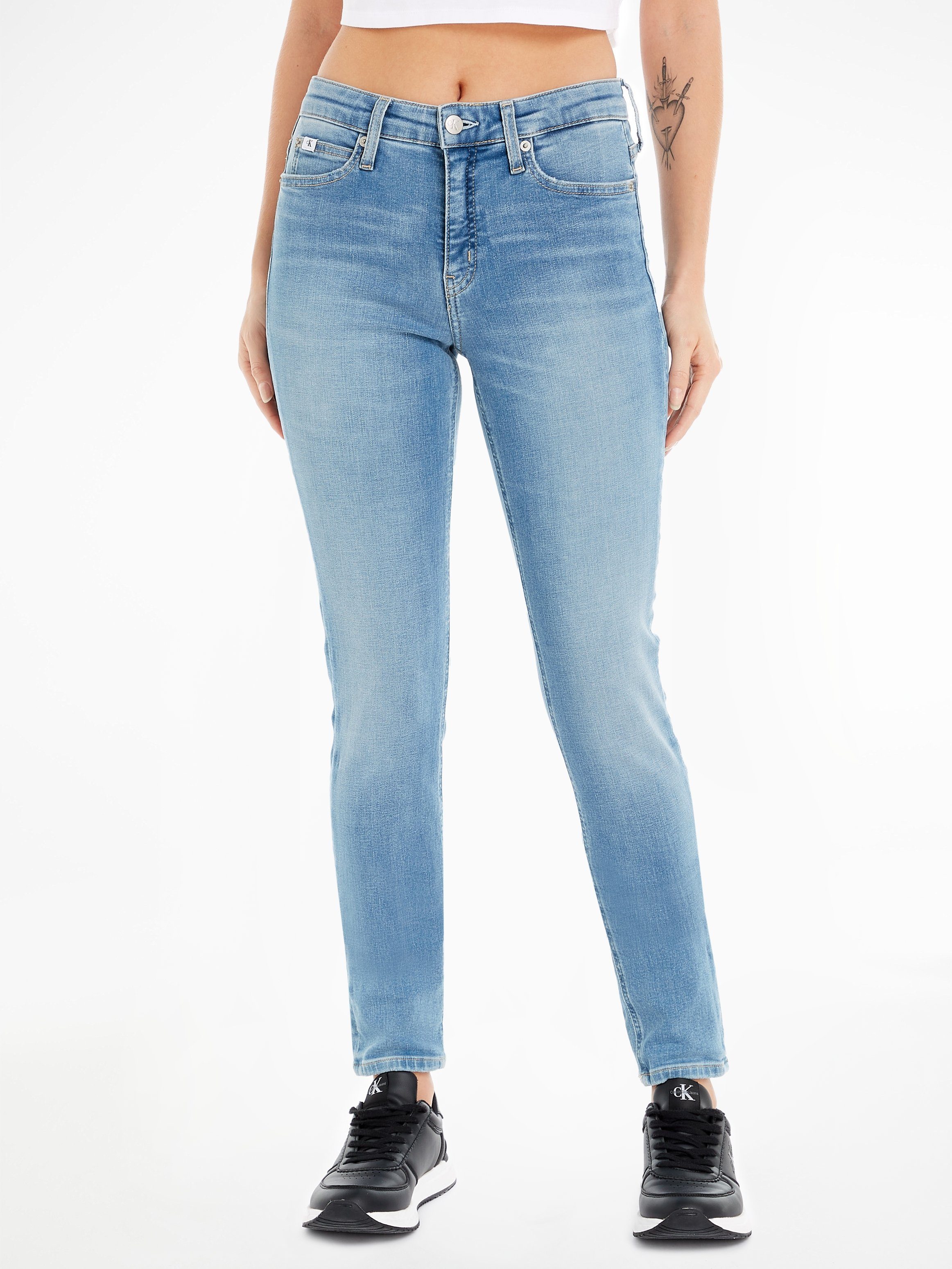 Calvin Klein Skinny fit jeans Mid rise skinny five-pocketsmodel dames skinny jeans maat 31 blauw