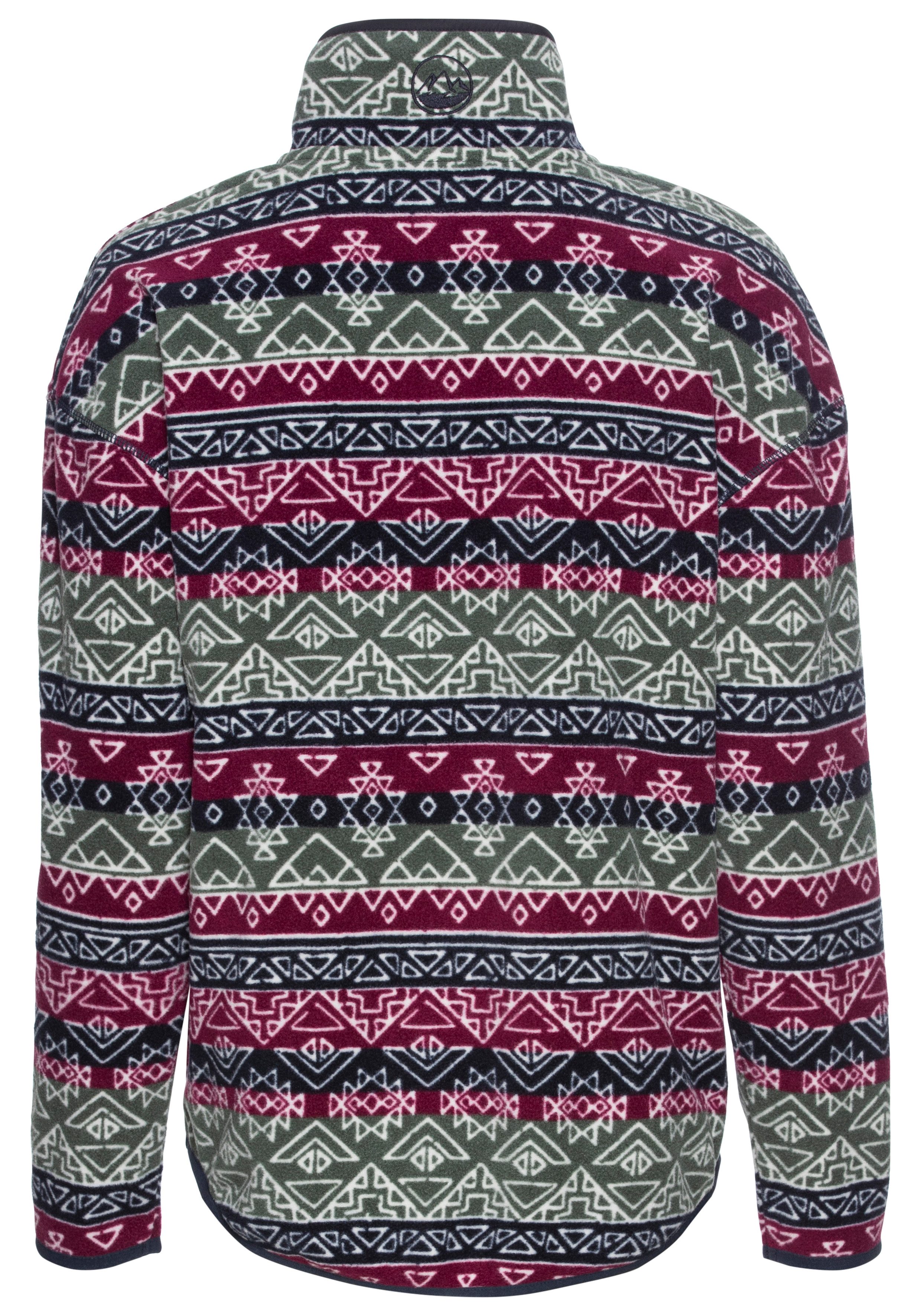 Polarino Fleecetrui met colourblocking-look, met kangoeroezak, van fleece stof