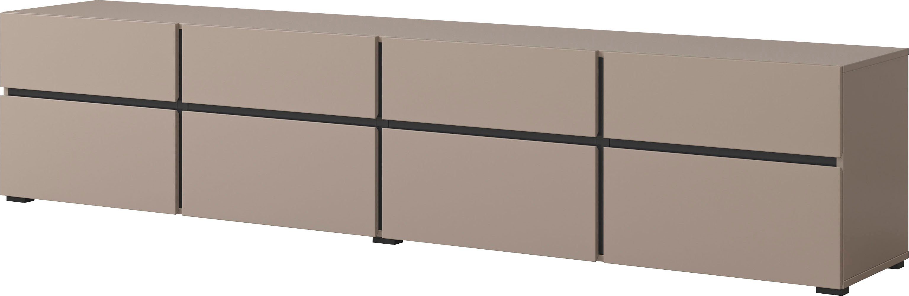 INOSIGN Tv-meubel Cross, moderne greeploze TV-kommode, 4 kleppen/4 lades Breedte 225 cm, tv-kast met veel opbergruimte, tv-meubel