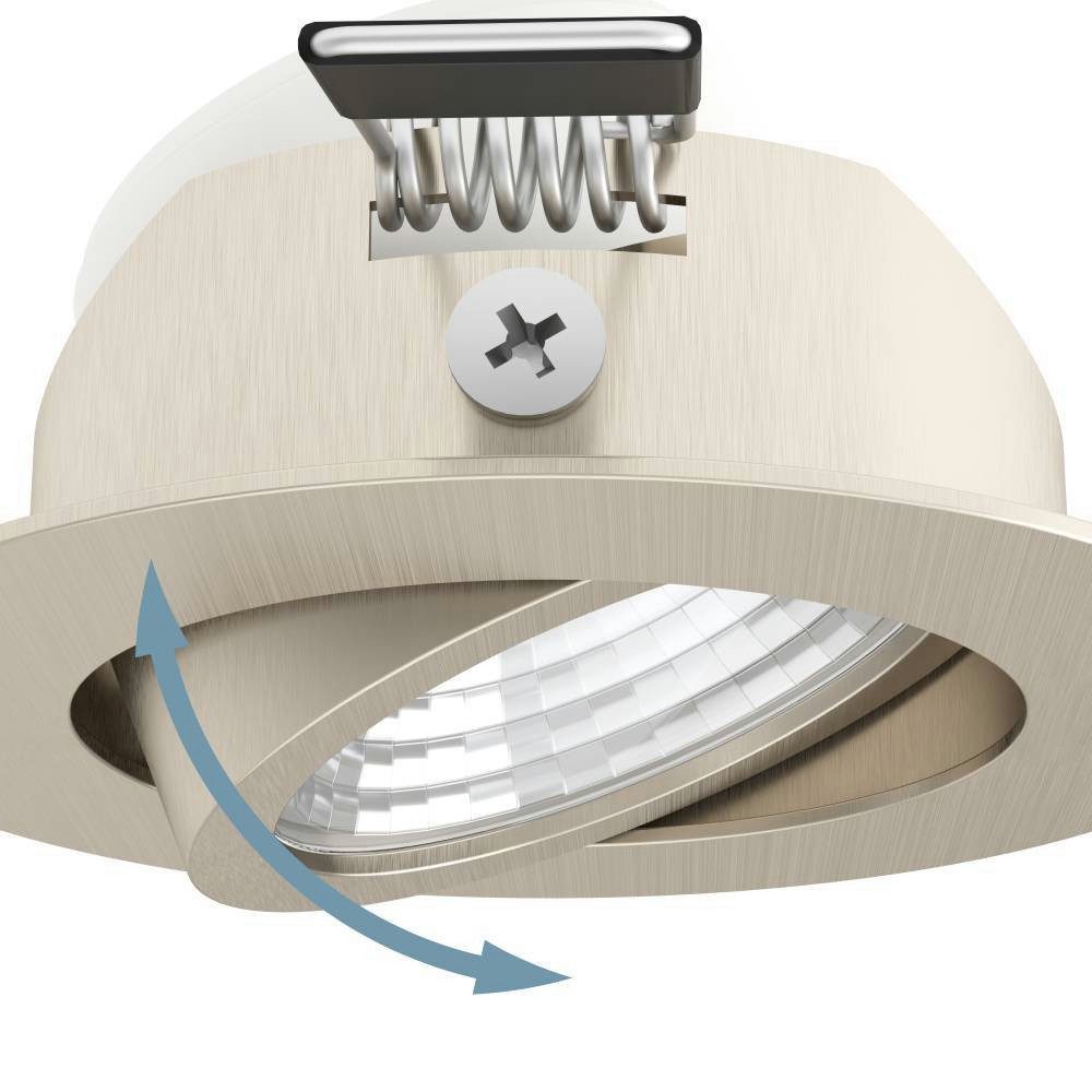 EGLO Plafondlamp SALICETO inbouwlamp, 3-delige set, nikkel, dimbaar, kop draaibaar (1 stuk)