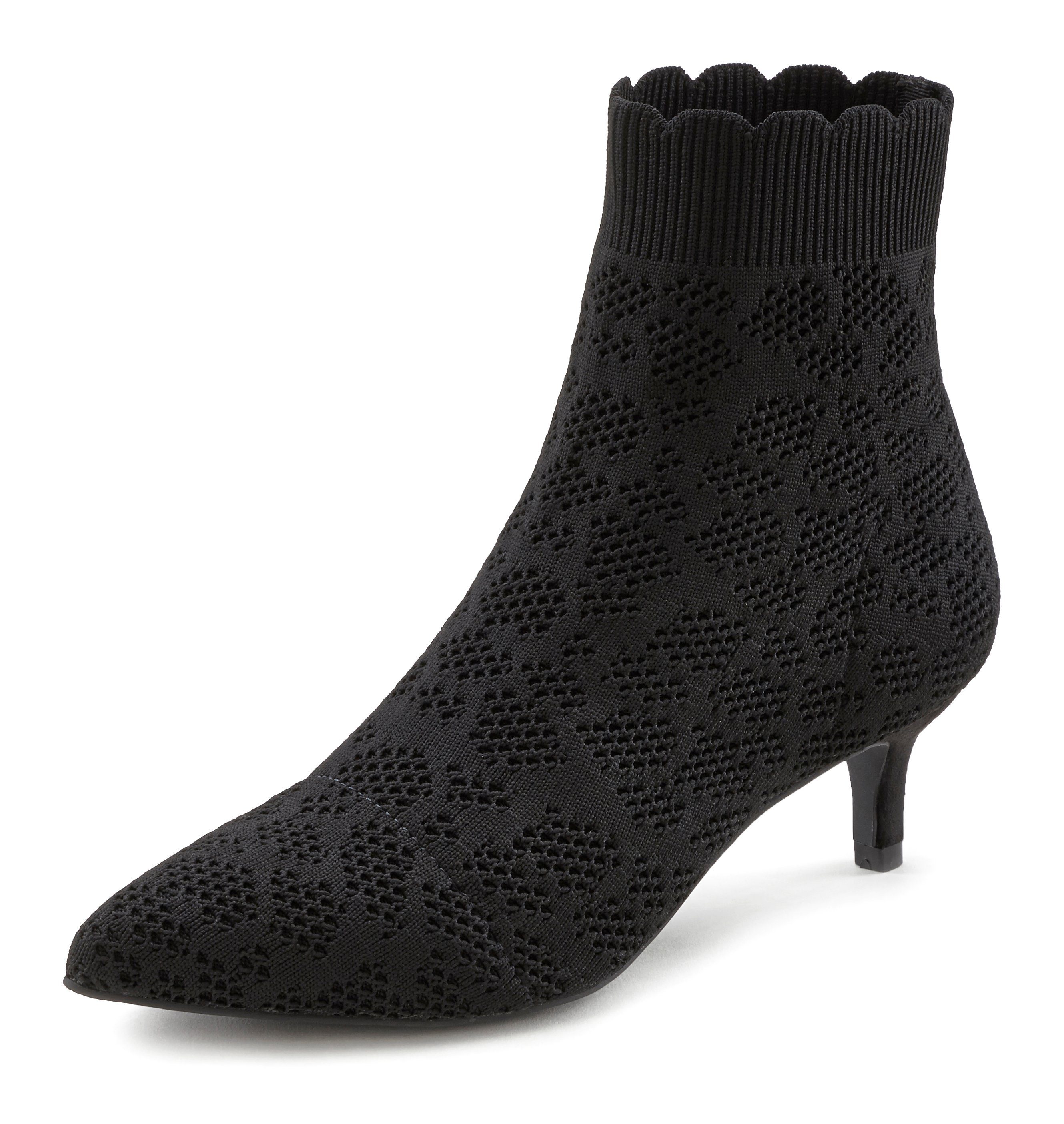 Lascana Enkellaarsjes Sock Boot, High heel laarsjes, laarzen, kleine hak & elastische punt