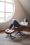 FLEXLUX Voetenbankje CHESTER voor beensteun voor een betere ontspanning, zwarte voet