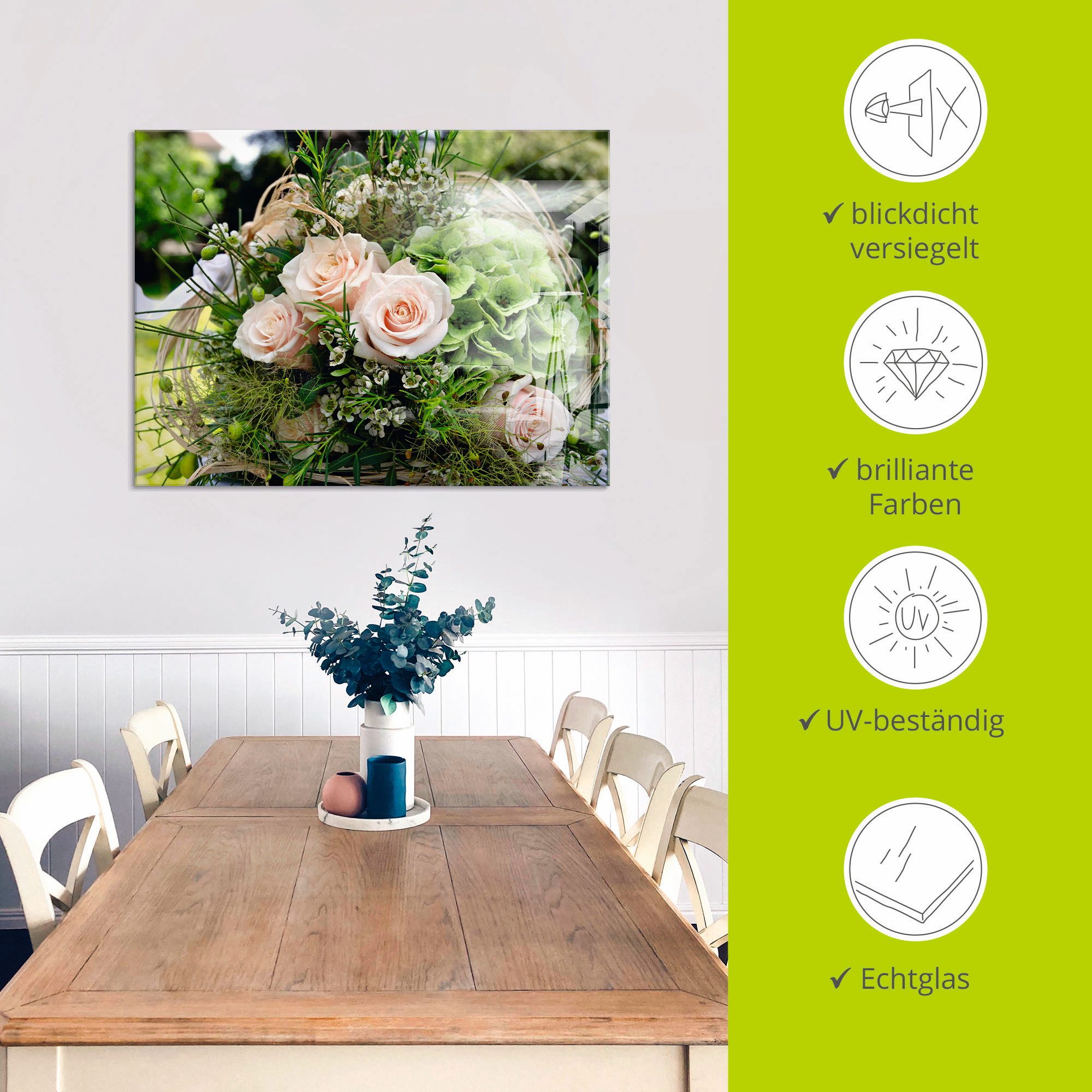 Artland Print op glas Bos bloemen in verschillende maten