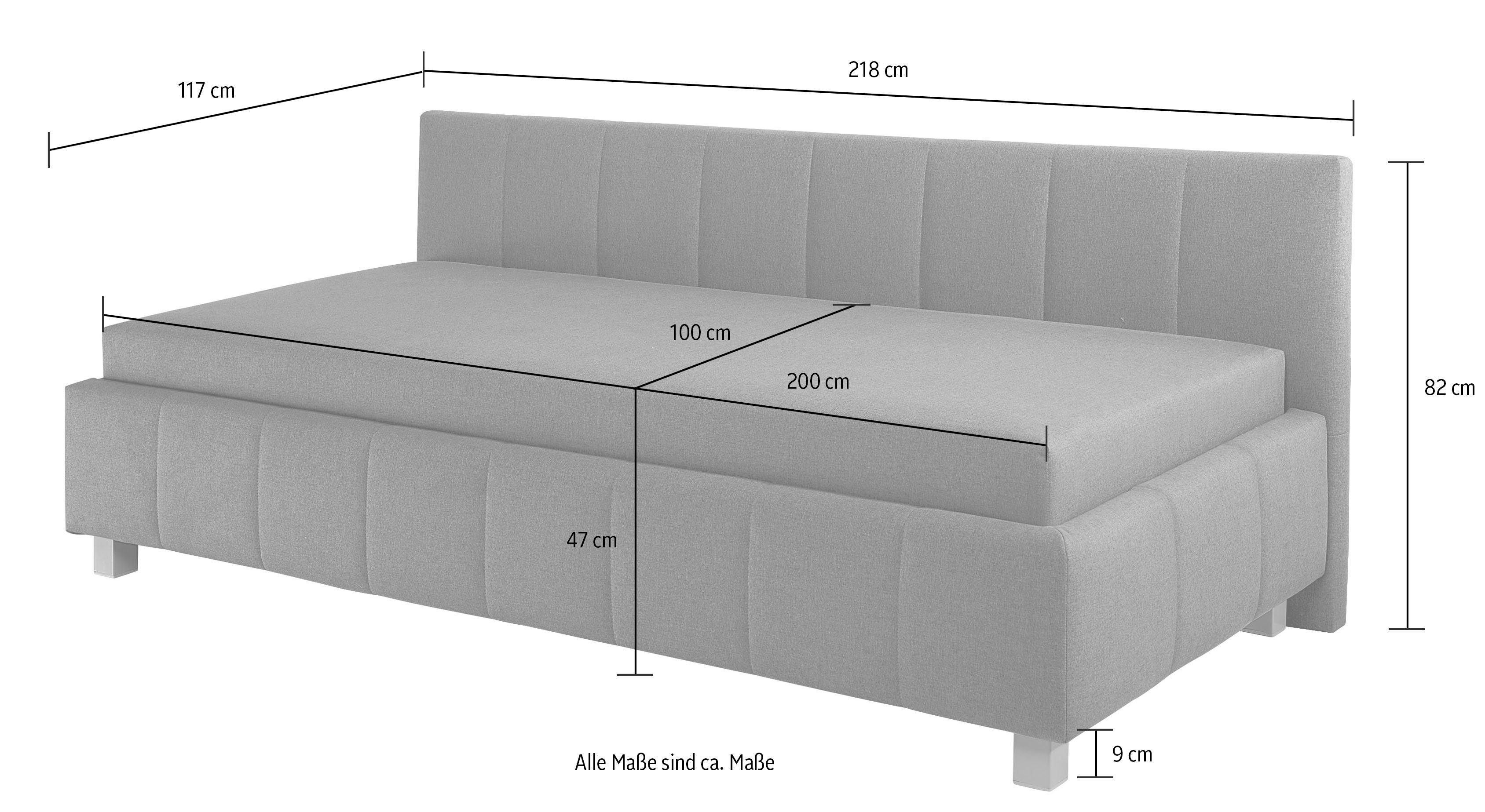 Maintal Bed Mailo met bedkist, in 3 breedten, binnenvering- of bonell-matras ter keuze