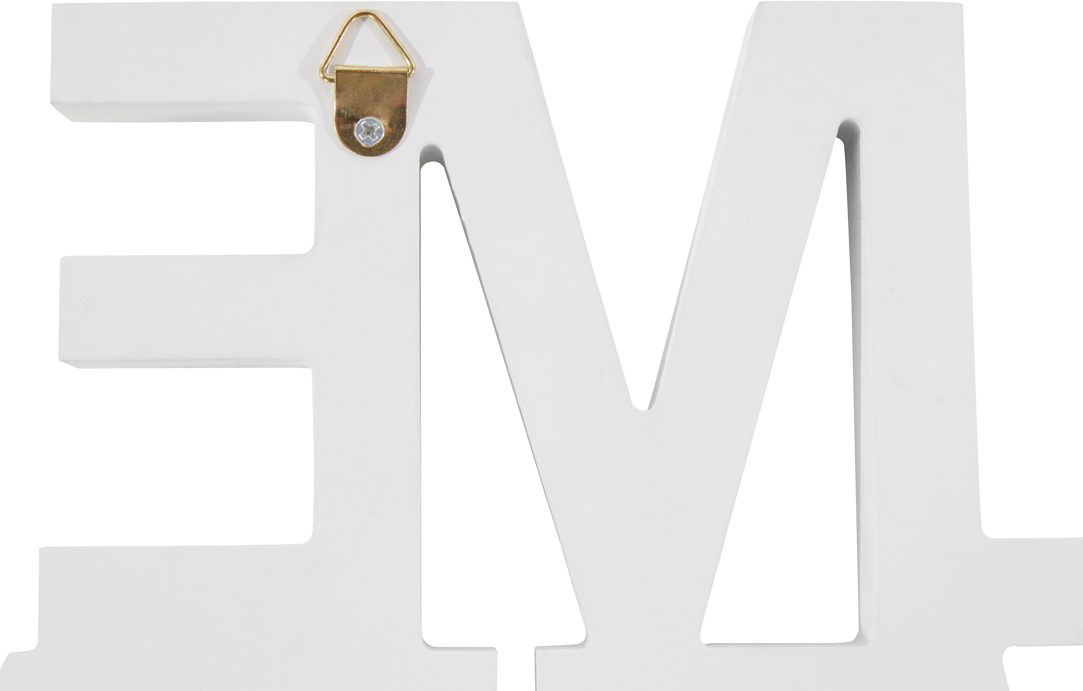 andas Sierobject voor aan de wand Opschrift Live every Moment - Love beyond Words - Laugh every Day (3 stuks)