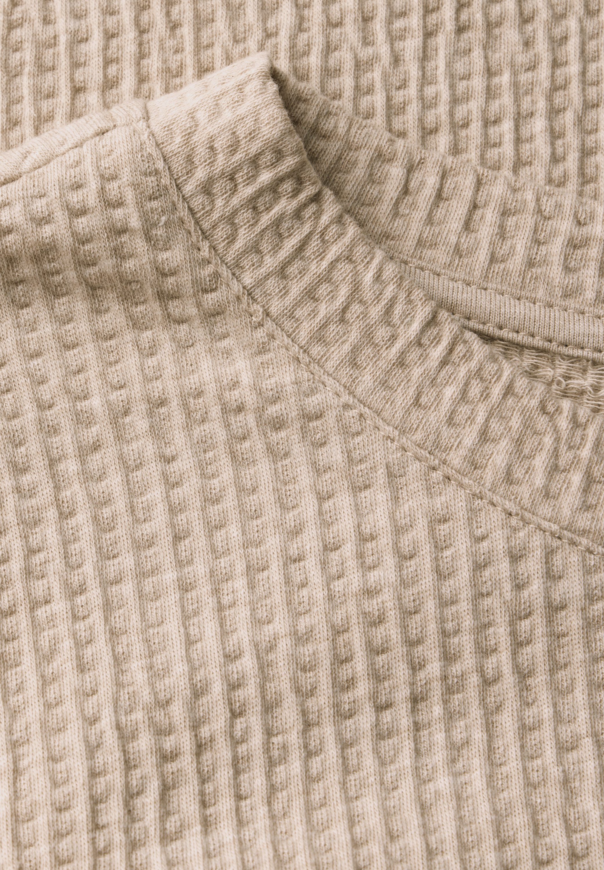 STREET ONE Sweatshirt Structuur-look, met elastische zoom met tunnelkoord
