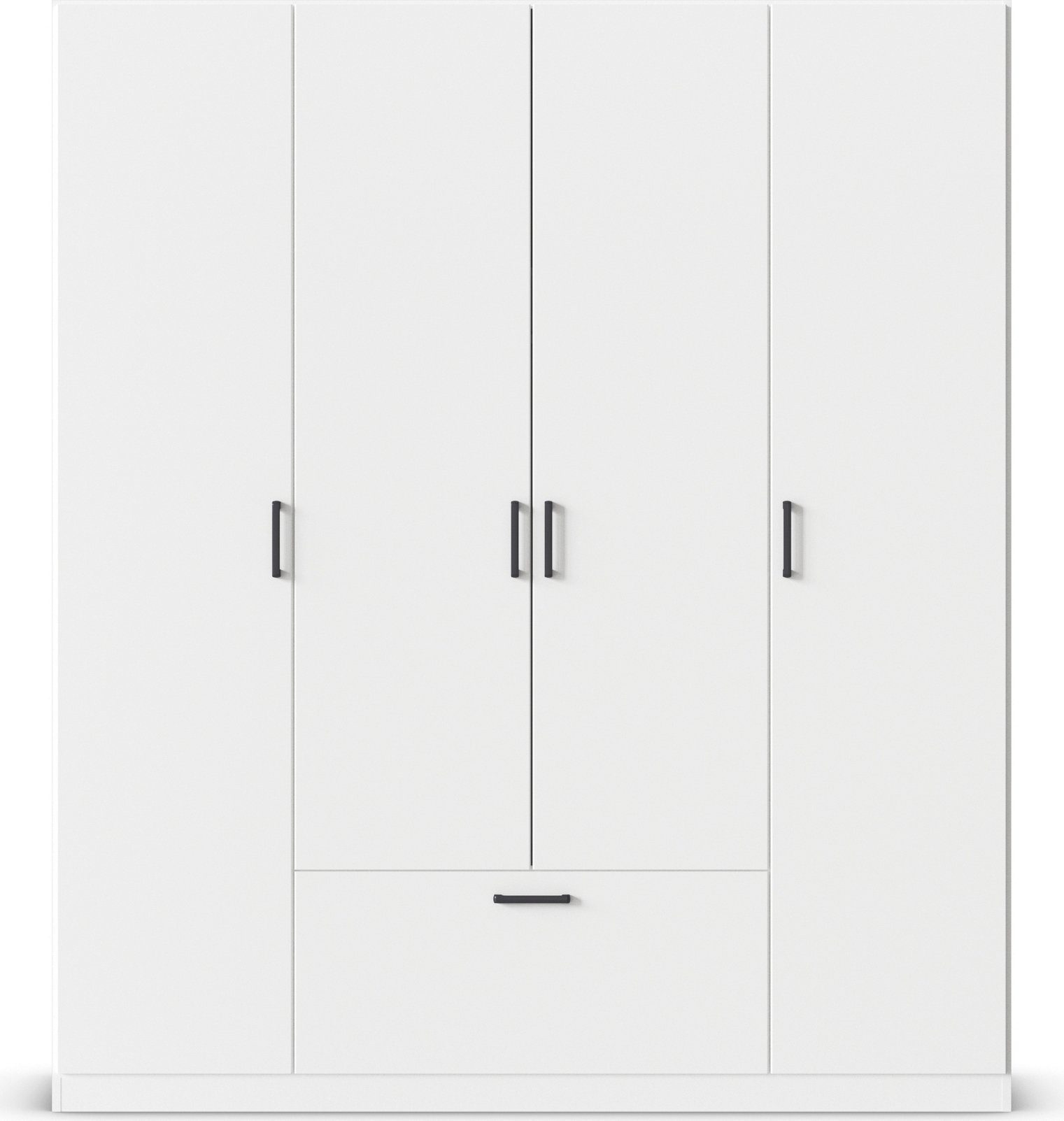 rauch Draaideurkast Kledingkast kast garderobe waskast BARI met lades in het midden, moderne greep in grijs metallic made in germany
