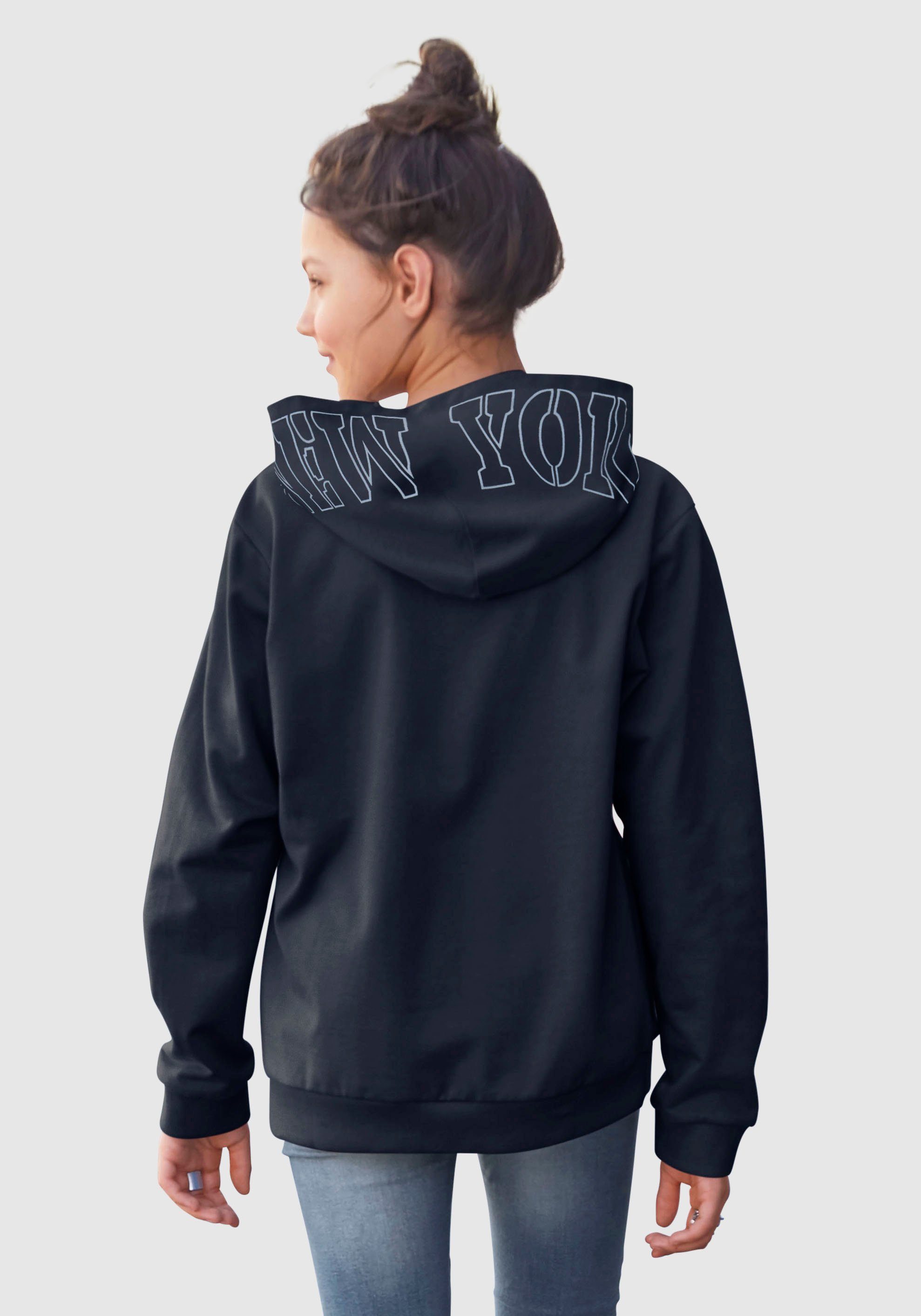 KIDSWORLD Hoodie met print op de capuchon Lange mouwen, wijde pasvorm, stijlvolle print,...