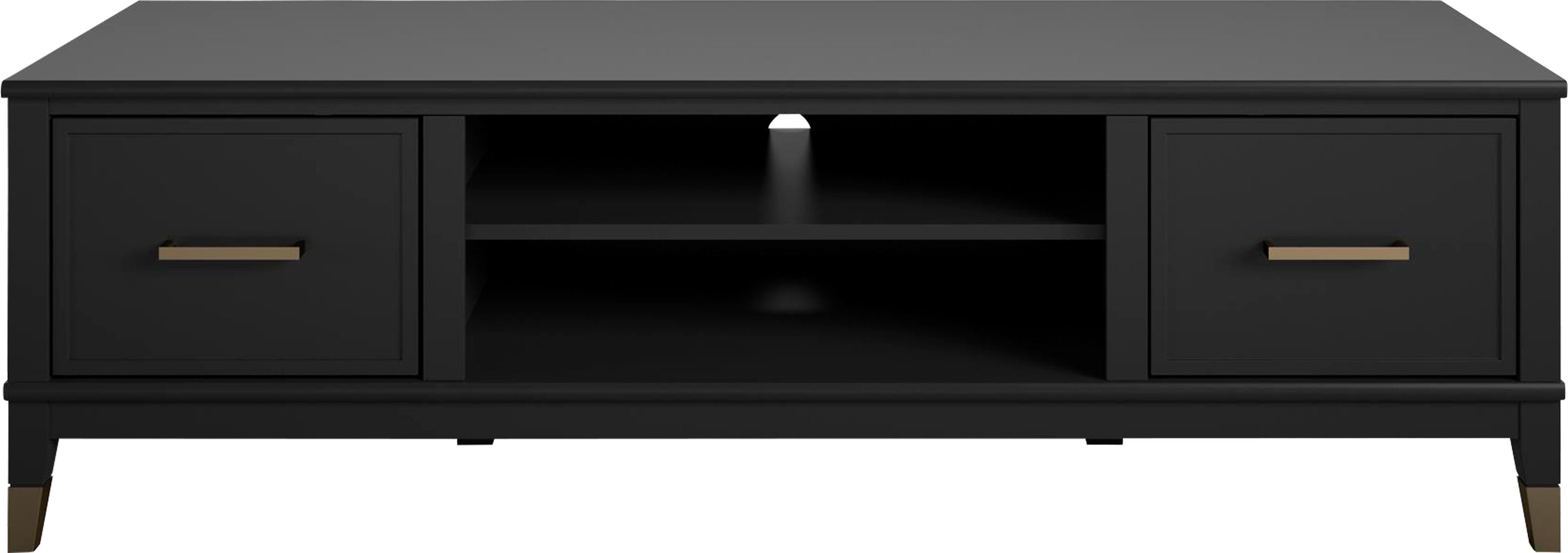 cosmoliving by cosmopolitan tv-meubel westerleigh met 3x kabeldoorvoer, mdf, hoogte 47 cm, breedte 152 cm zwart