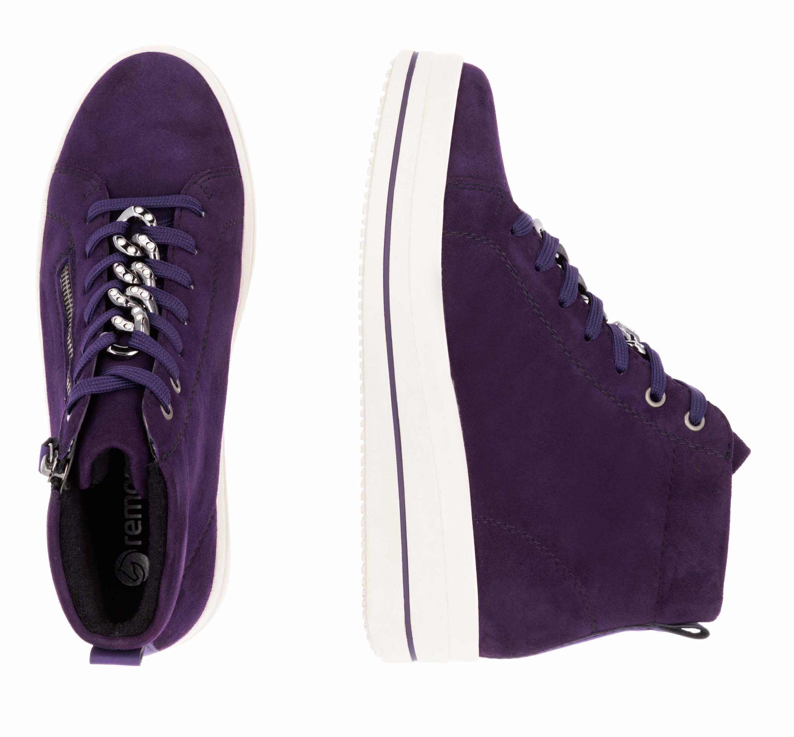 Remonte Plateausneakers Elisabeth Hurley-Collection vrijetijdsschoen, high-top sneaker, veterschoen, zijrits