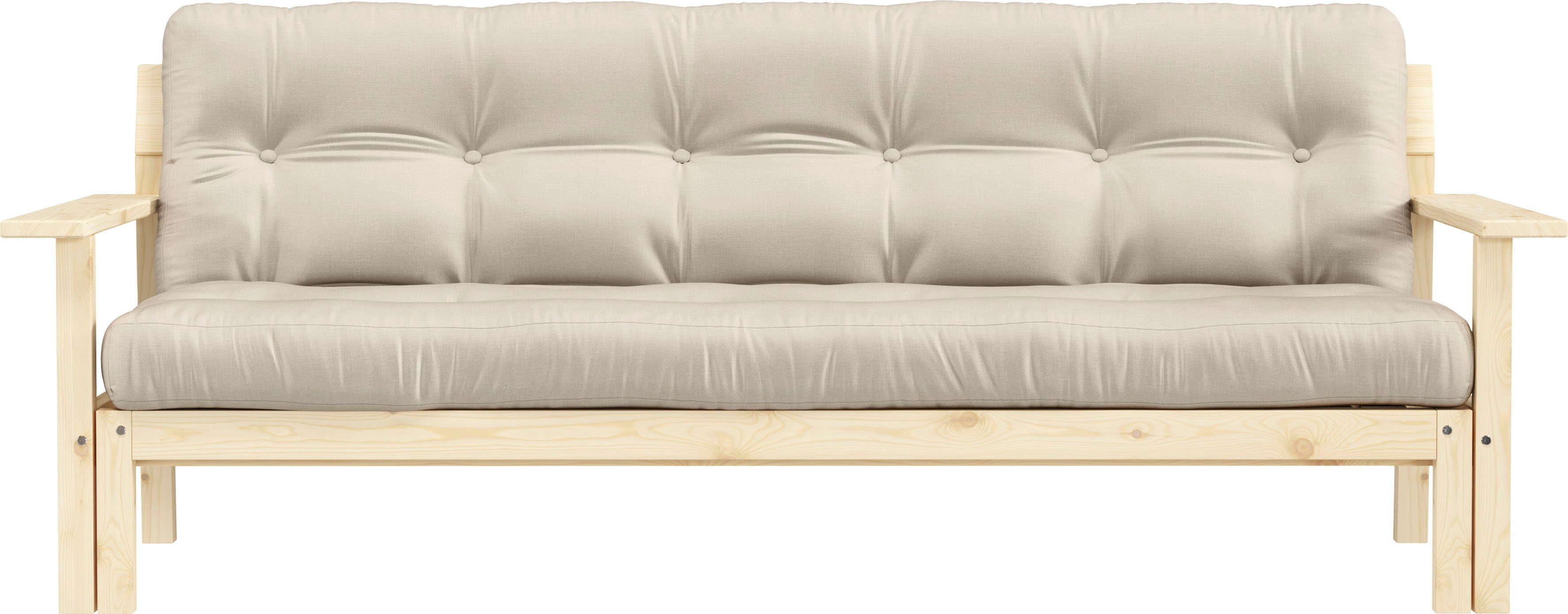 Karup Slaapbank Unwind Met houtstructuur, incl. futonmatras, ligoppervlak 130x190 cm beige, slaapbanken