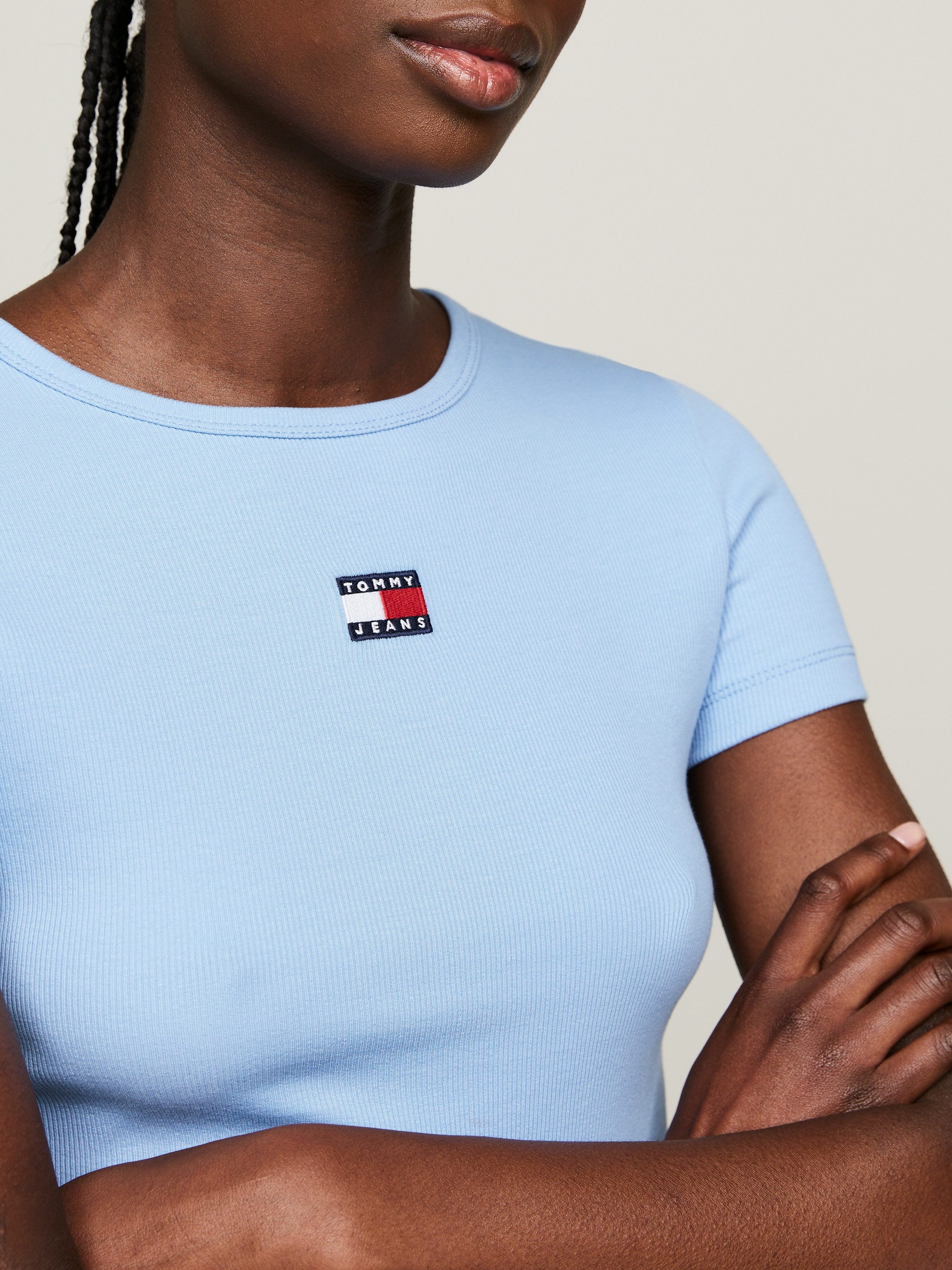 TOMMY JEANS T-shirt TJW SLIM BADGE RIB TEE