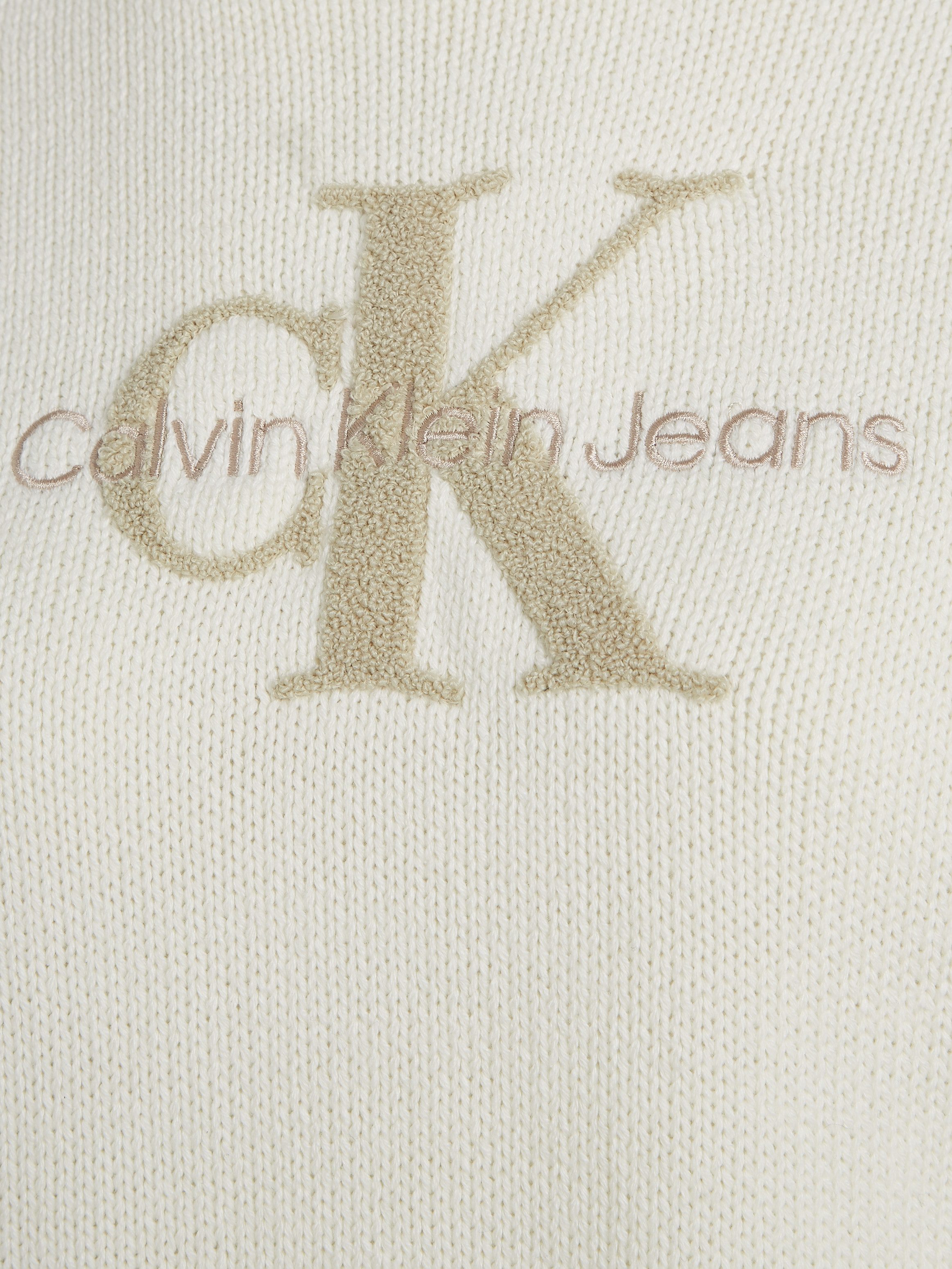 Calvin Klein Trui met staande kraag CHENILLE MONOLOGO SWEATER