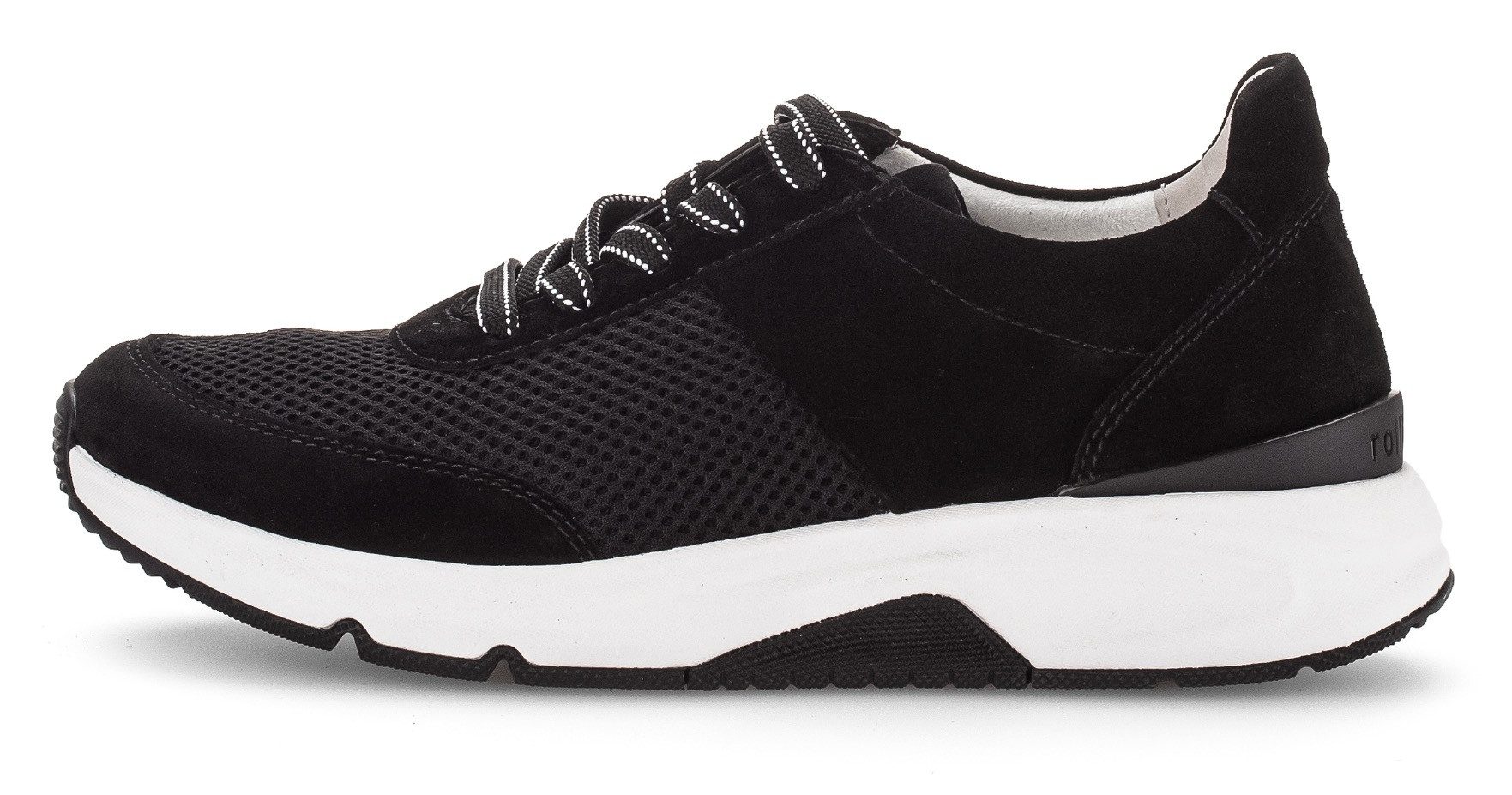 Gabor Rollingsoft Sneakers met sleehak vrijetijdsschoen, lage schoen, veterschoen, logo op de hiel