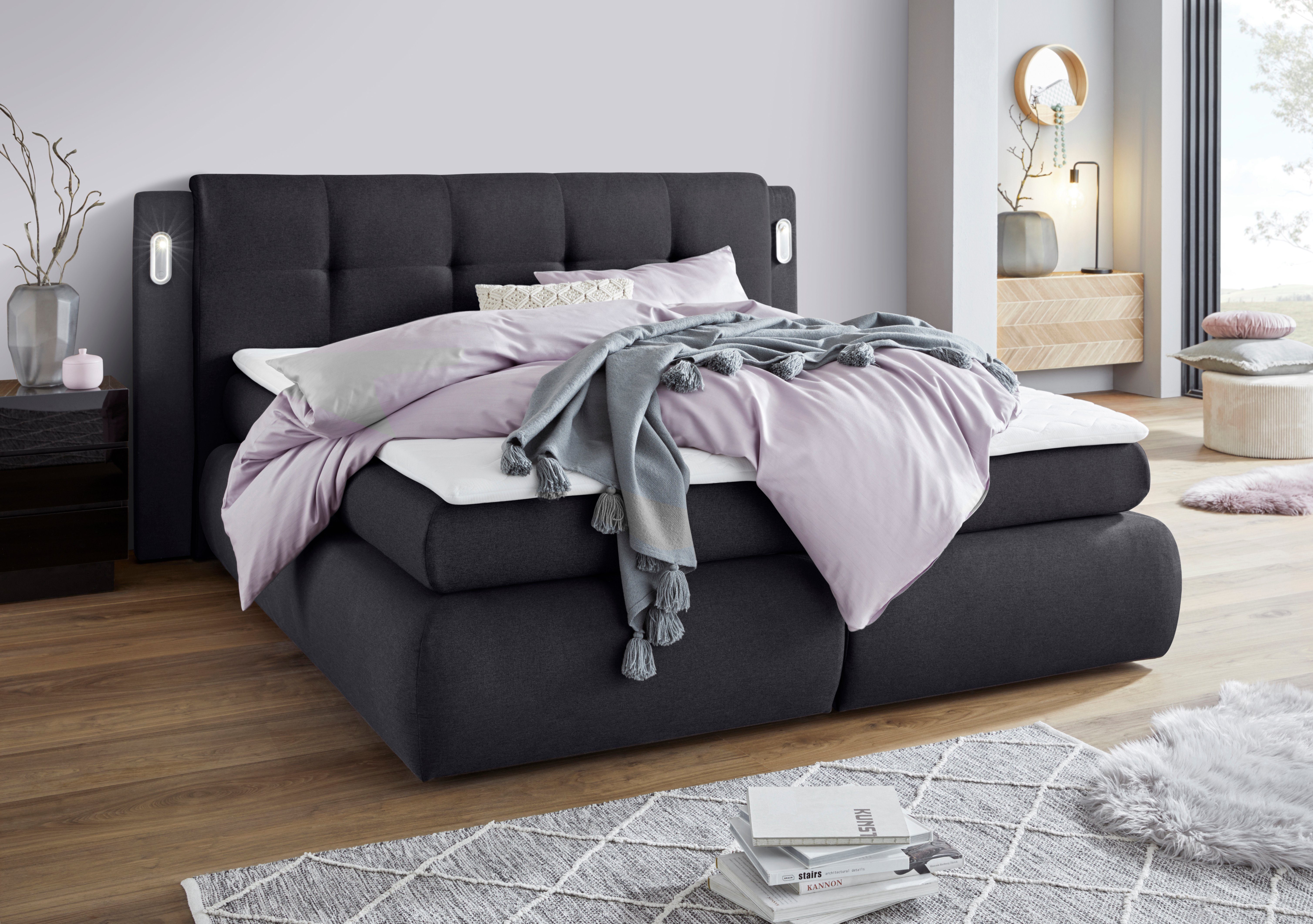 COLLECTION AB Boxspring Borna inclusief bedkist, ledverlichting en topmatras