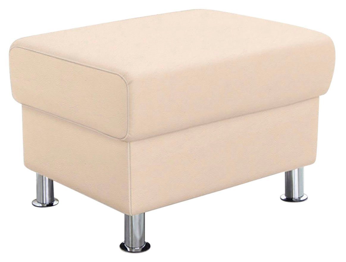 TRENDMANUFAKTUR Hocker Rondo, poef bij de serie, breedte 67 cm, chromen voeten Voetenbank optioneel met verenkern, in verschillende bekledingen bestelbaar