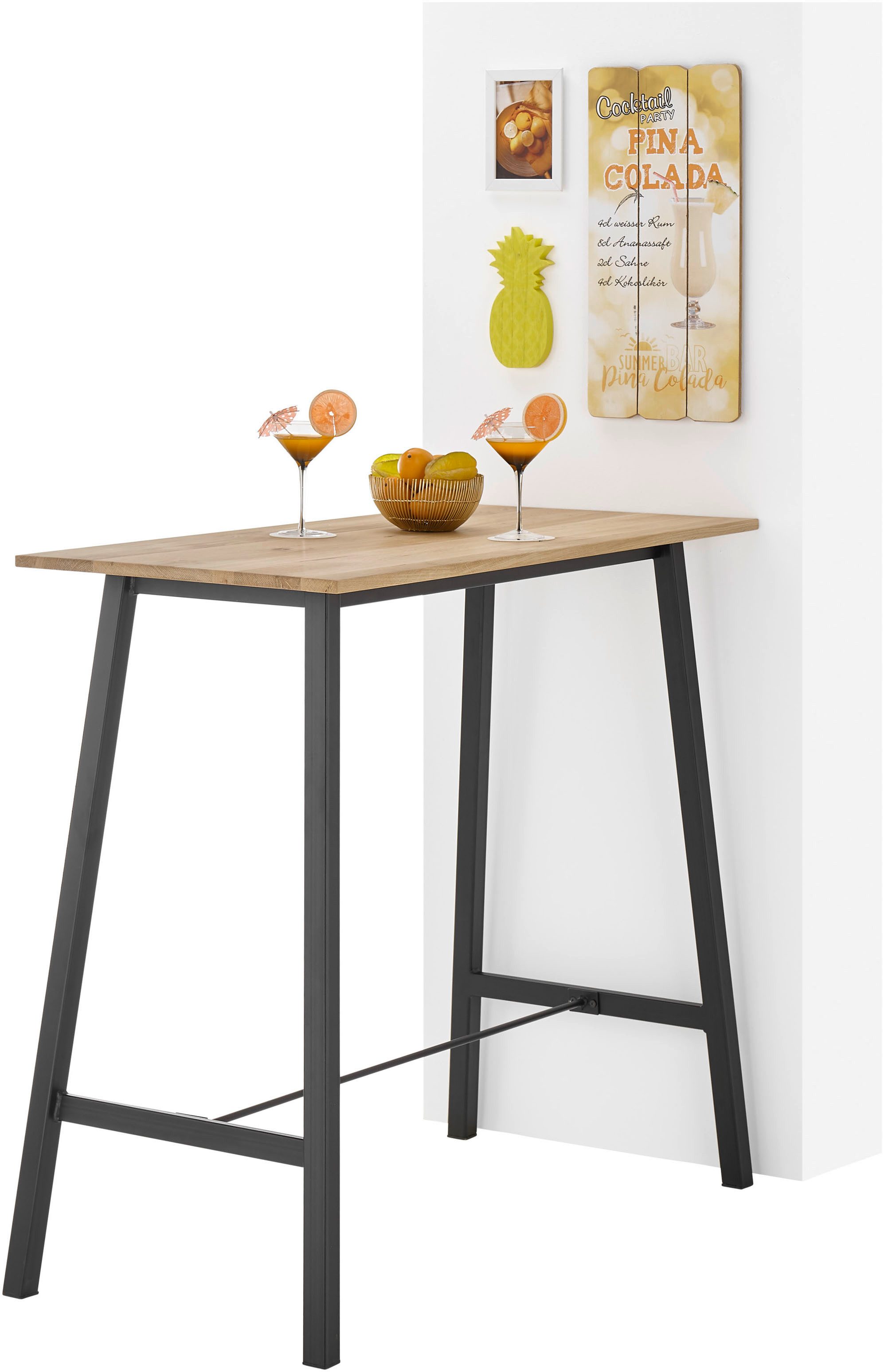 Stolkom Bartafel Kent eik massief hout geolied, hoge tafel BxHxD 120x104x60 cm