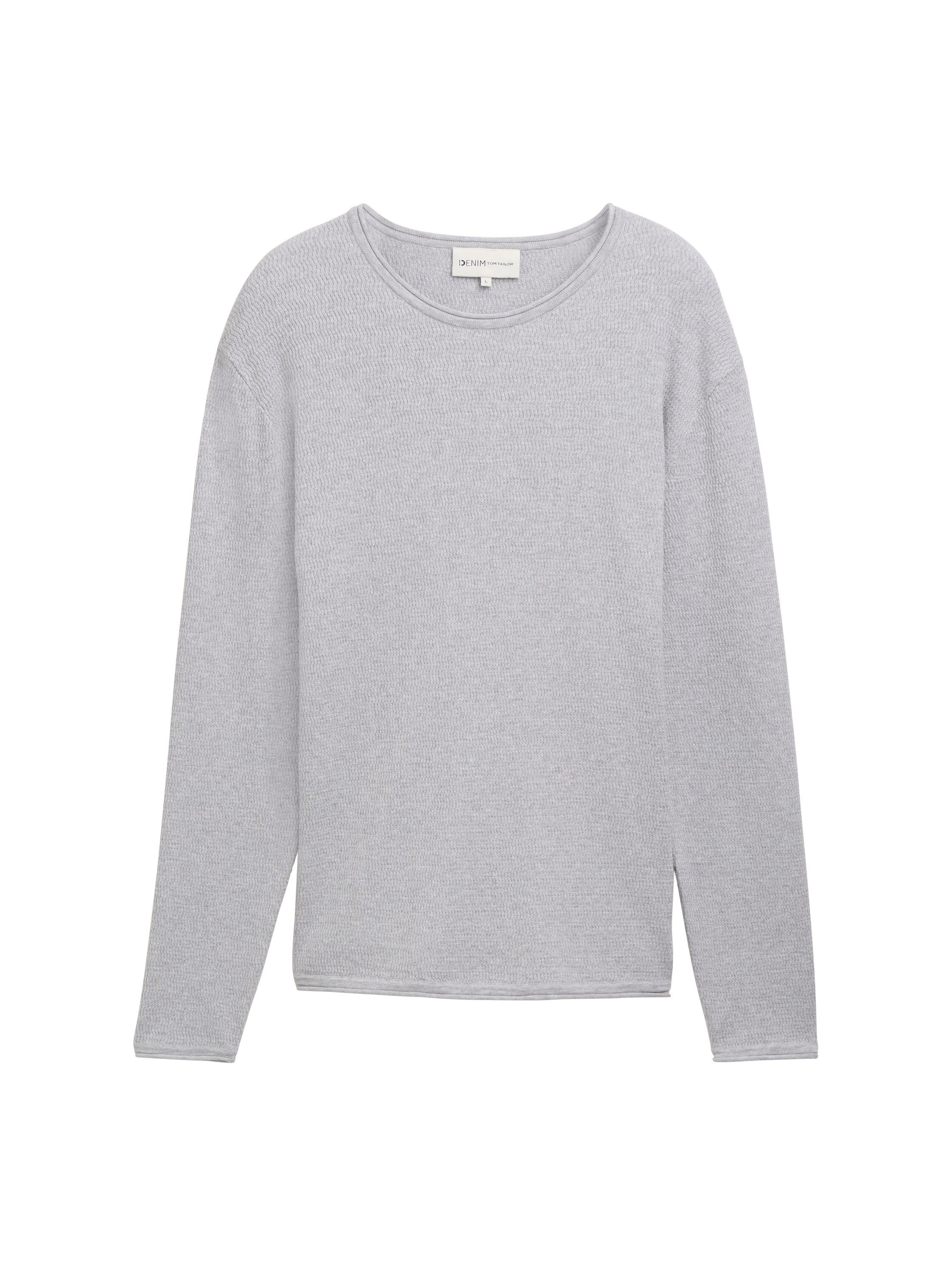 Tom Tailor Denim Trui met ronde hals met structuur