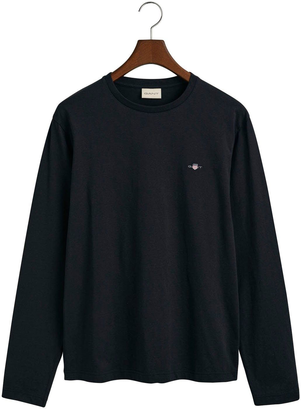 Gant Shirt met lange mouwen REG SHIELD LS T-SHIRT met logoborduursel op borsthoogte