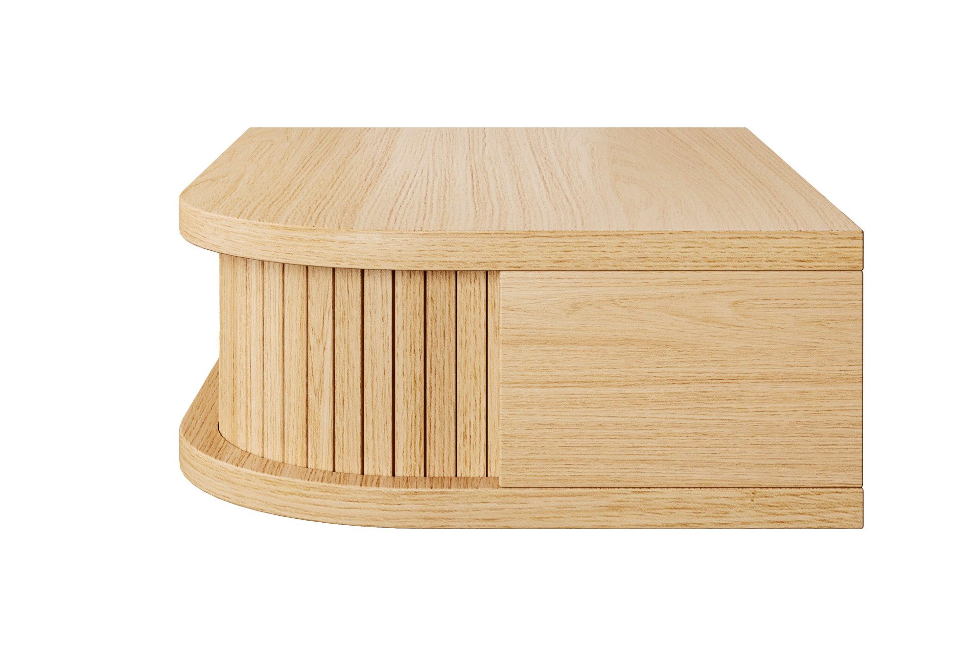 Woodman Nachtkastje Farsta in 3 kleuren, met tambour schuifdeuren, met eikenhout gefineerd