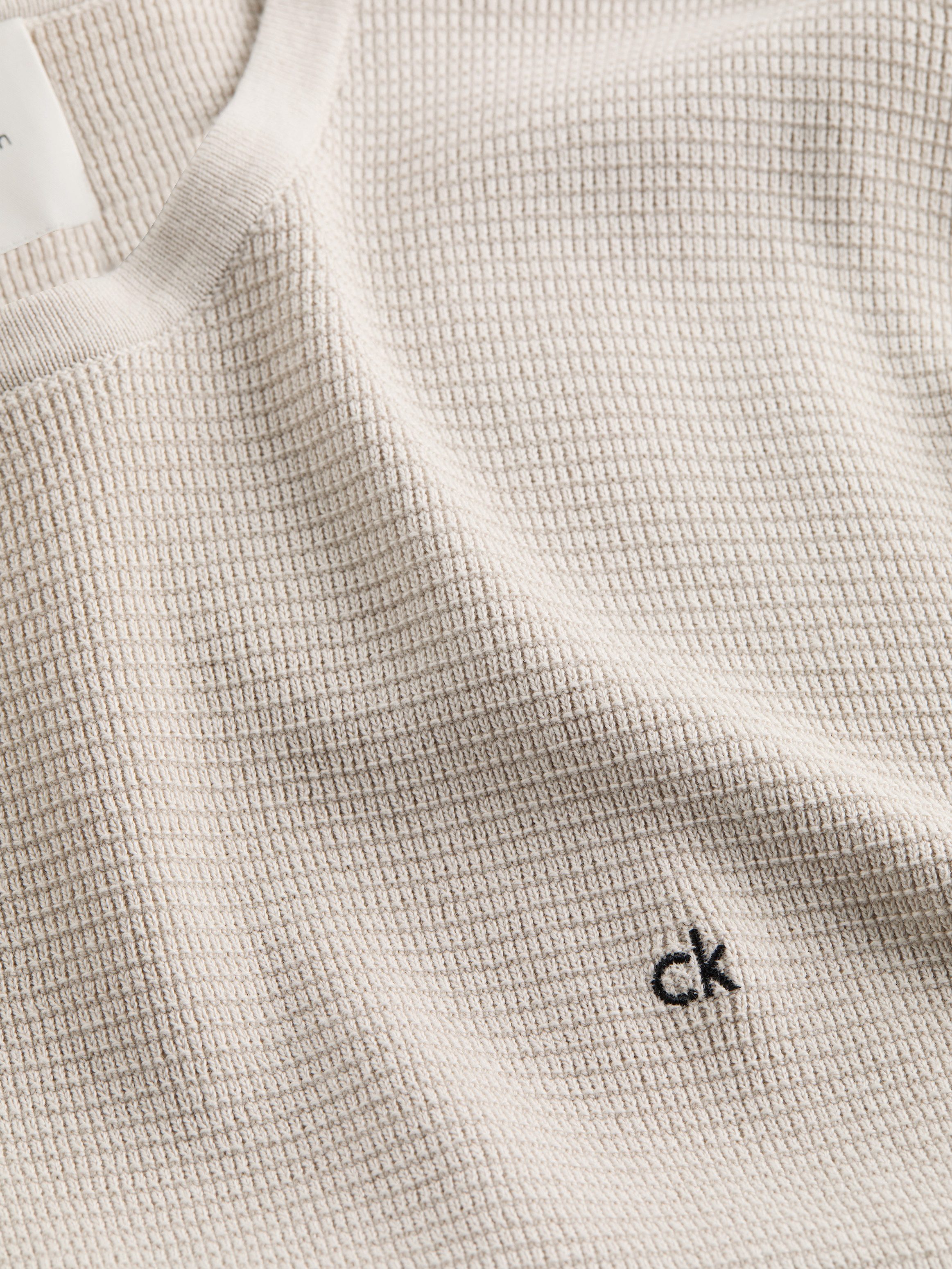 Calvin Klein Trui met ronde hals MICRO WAFFLE TEXTURE CN SWEATER