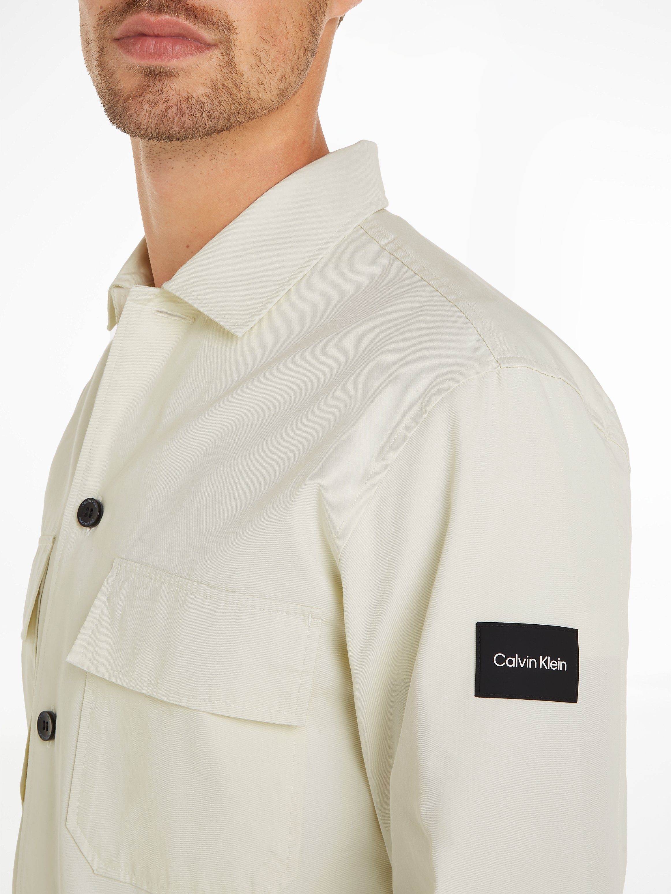 Calvin Klein Overhemd met lange mouwen COTTON NYLON OVERSHIRT met opgestikte borstzakken