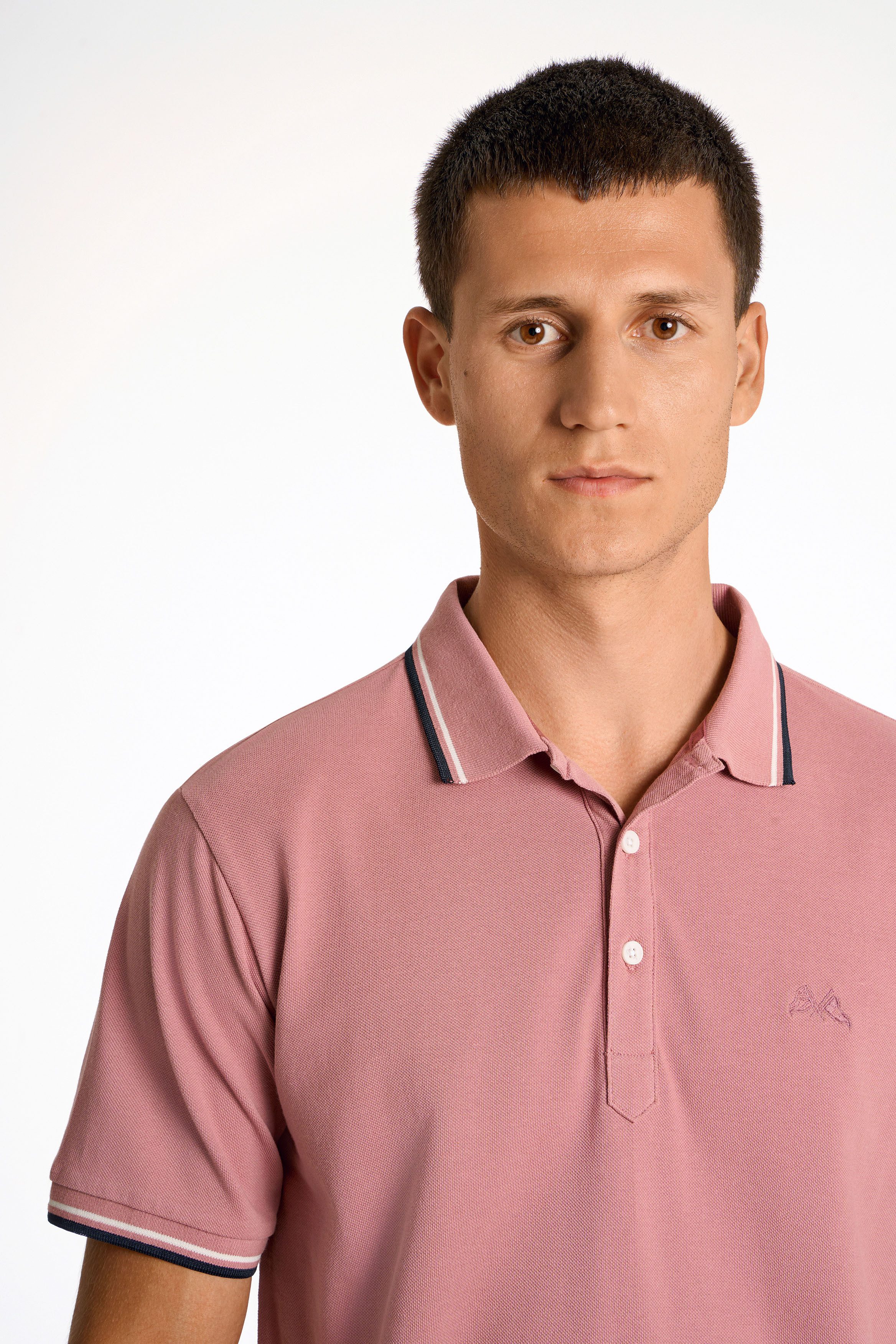 LINDBERGH Poloshirt met logo-borduursel en contrasterende boorden