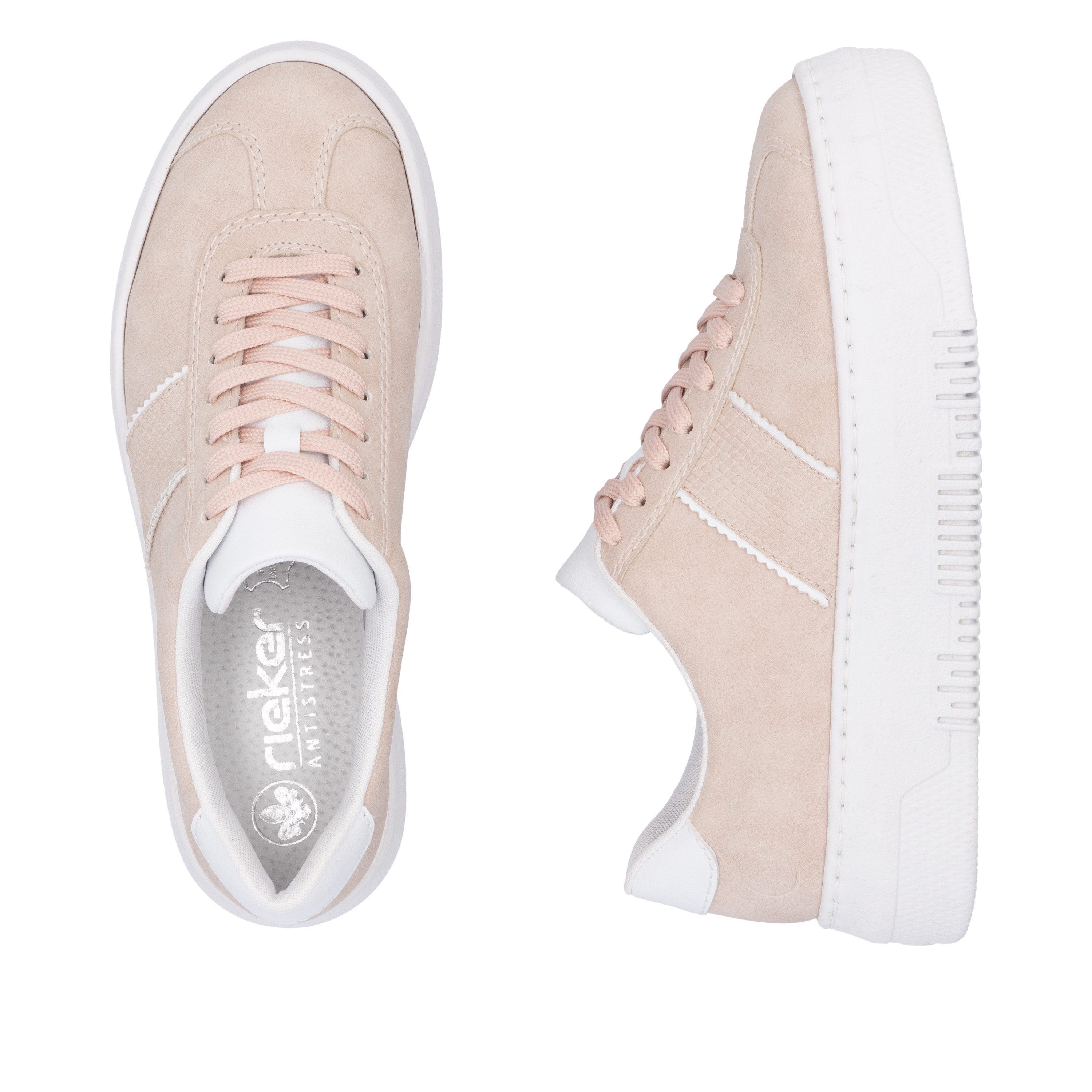 Rieker Plateausneakers veterschoen, lage schoen, vrijetijdsschoen met gepolsterde schachtversteviging