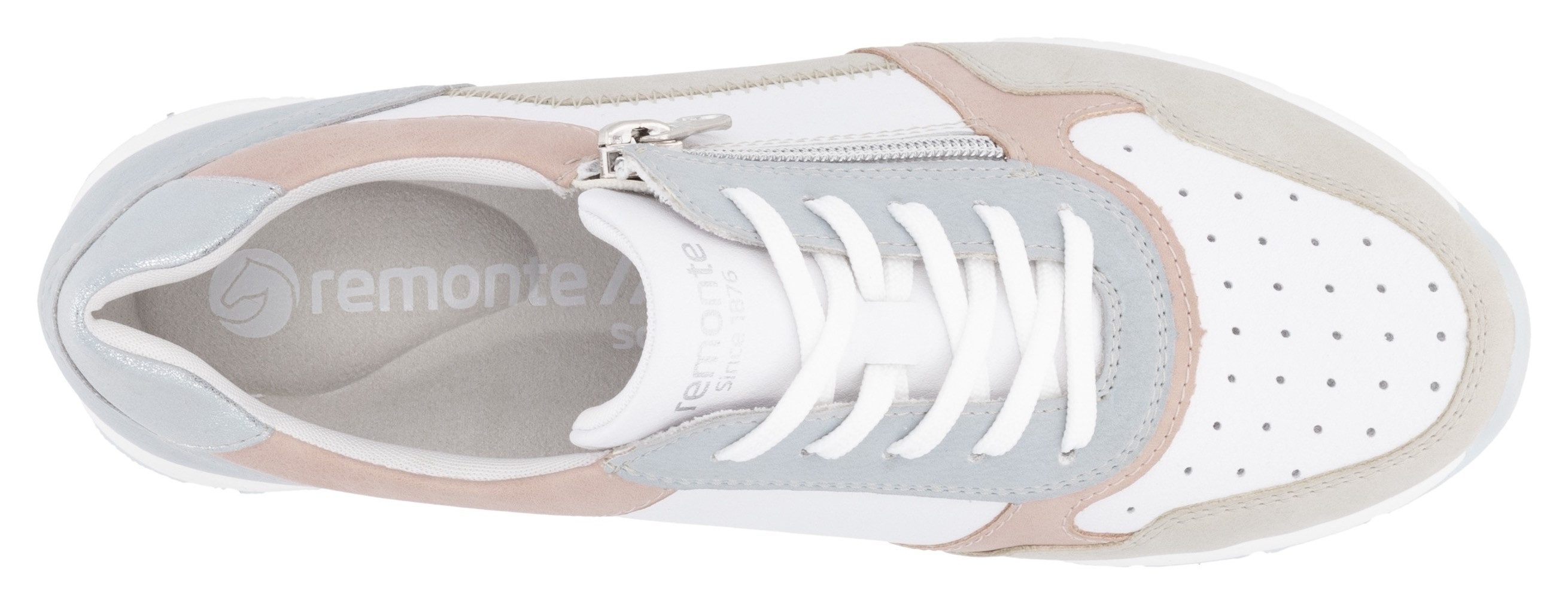 Remonte Sneakers met sleehak , vrijetijdsschoen, halfschoen, veterschoen met gepolsterde schacht