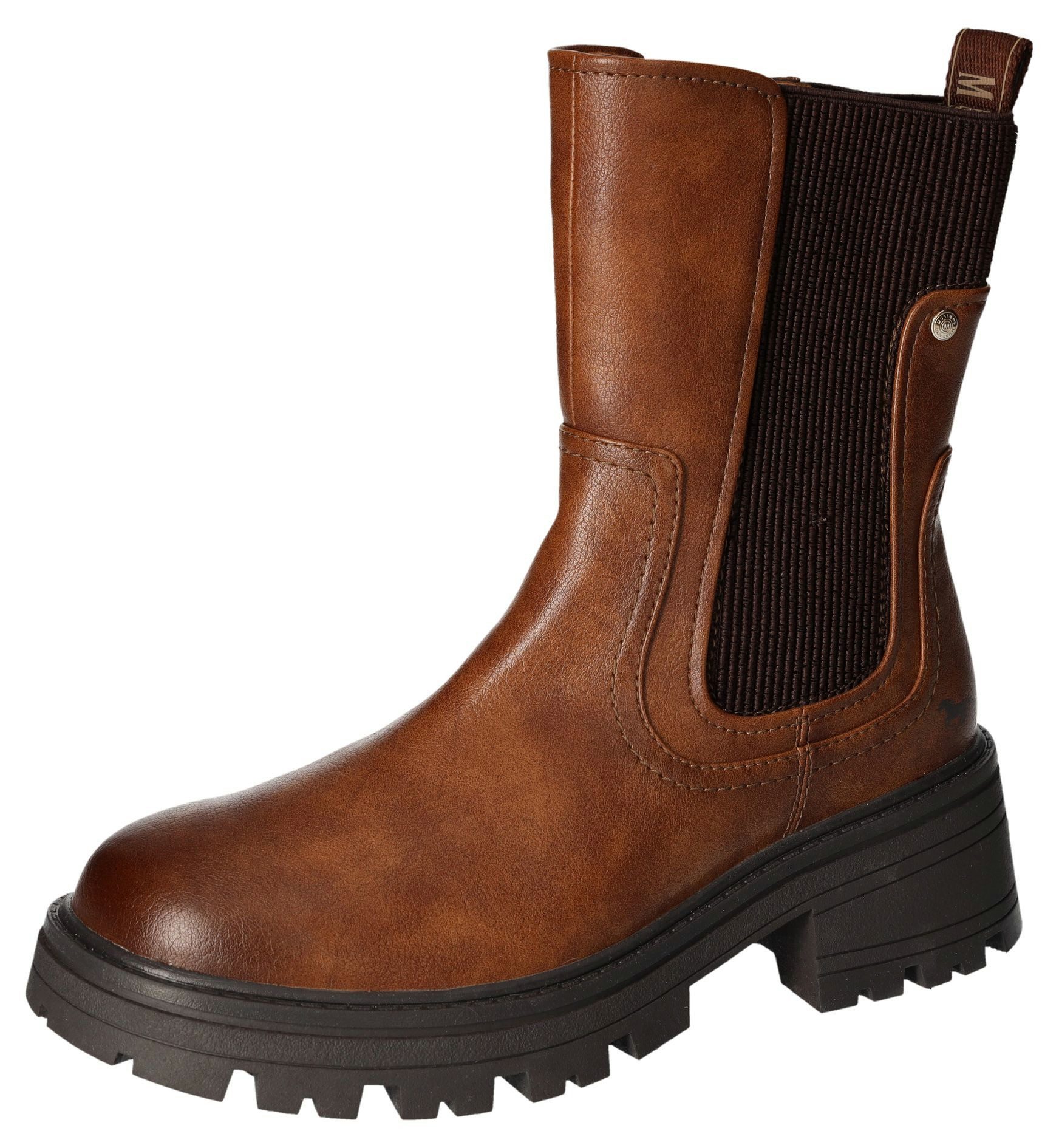 Mustang Shoes Chelsea-boots Slip-on laarzen, herfstschoen met comfortabele stretchinzet dames chelsea boots maat 39 EU bruin