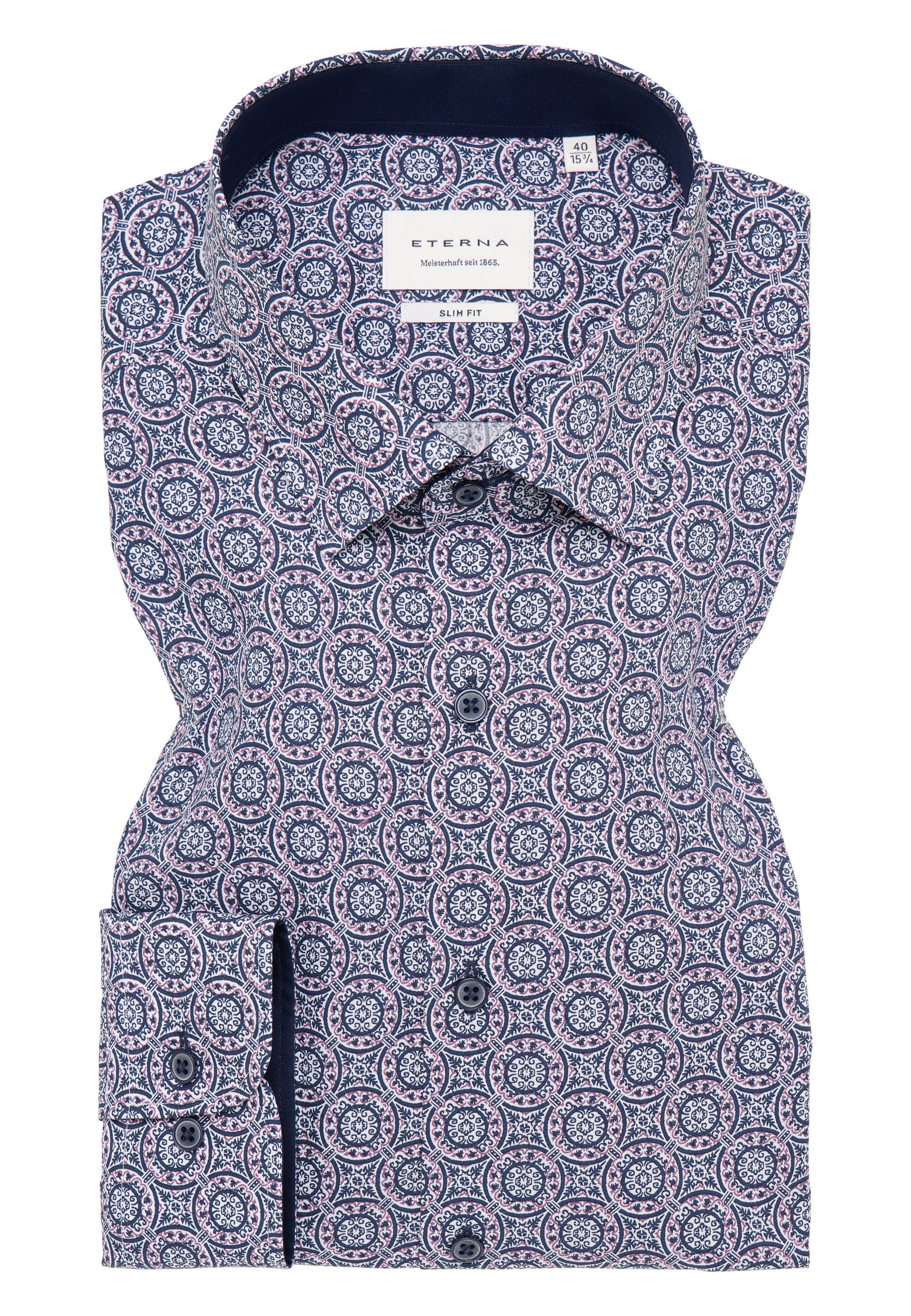 Eterna Overhemd met lange mouwen Slim fit NON IRON (strijkvrij)