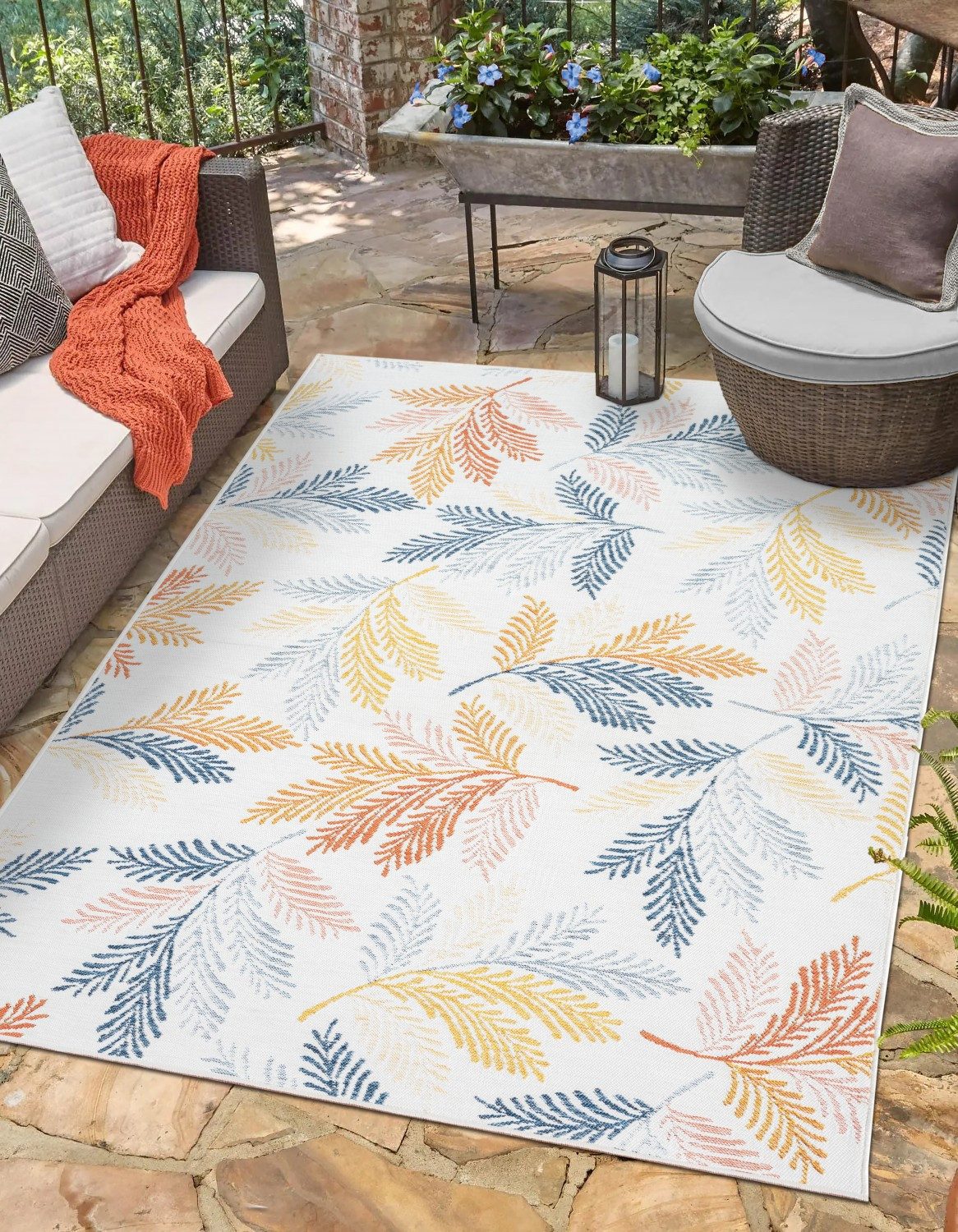 Myflair Möbel & Accessoires Vloerkleed Johanna voorraadopruiming Omkeerbaar tapijt, bladerenmotief, geschikt voor buiten, balkon, terras moderne