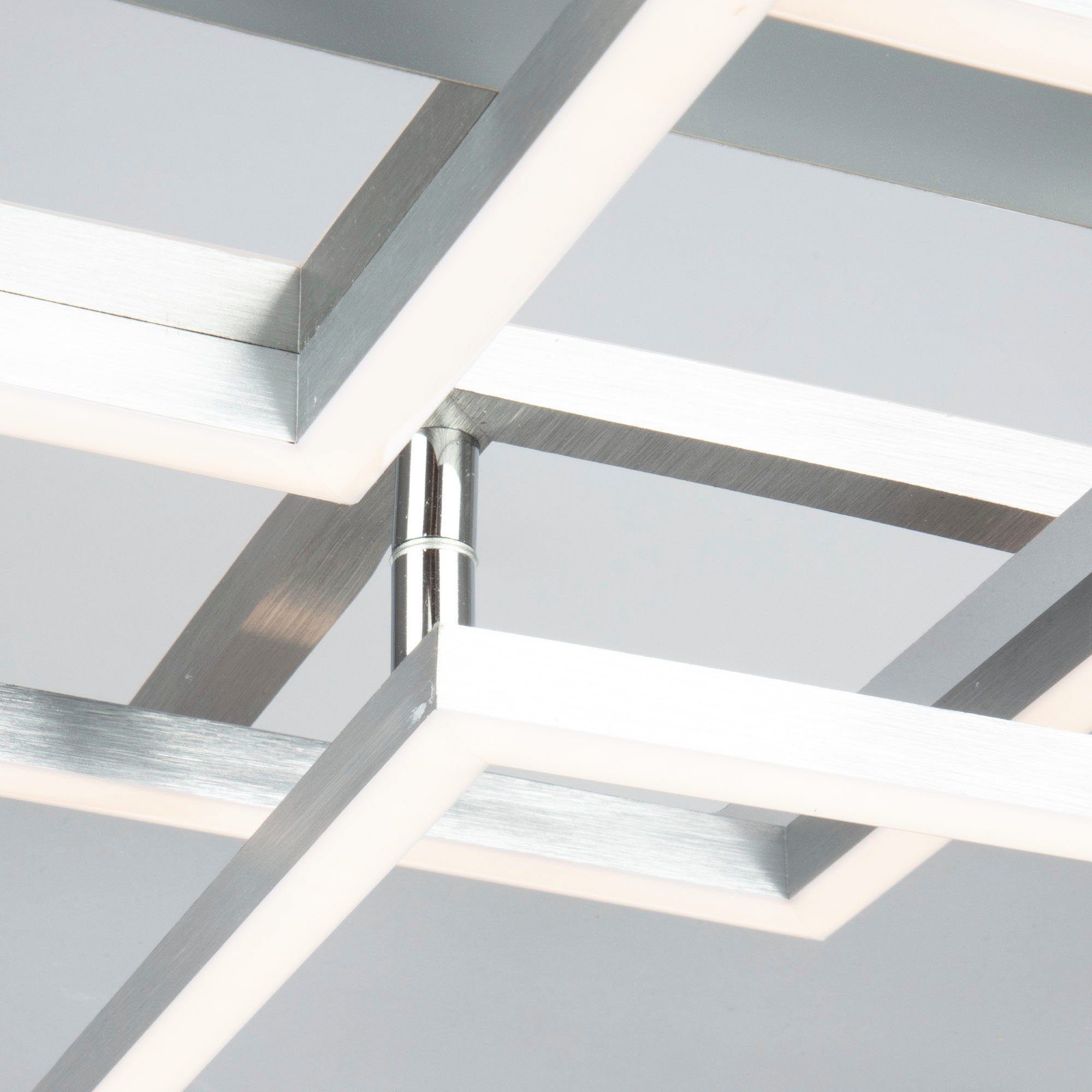 Briloner Leuchten Led-plafondlamp 3217018 FRAME Plafondlamp, 76,3x36,8x7,3 cm, chroom-aluminium, 36W, woonkamer, keuken, gang