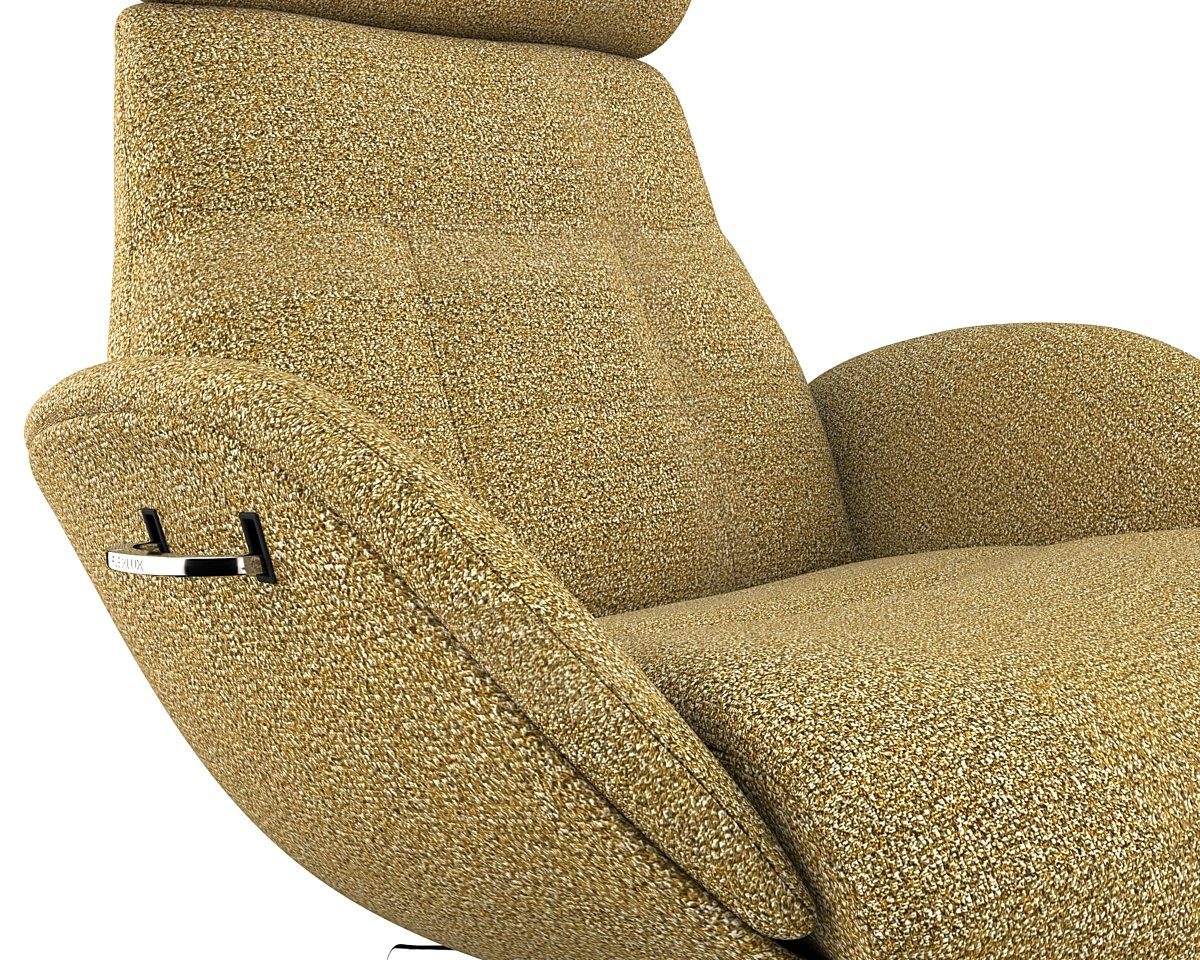FLEXLUX Relaxfauteuil Elegant, functionele stoel, gestoffeerde stoel, armleuningen, TV-fauteuil, Premium comfort, rug- en hoofdeindeverstelling, draaibaar, voet van aluminium