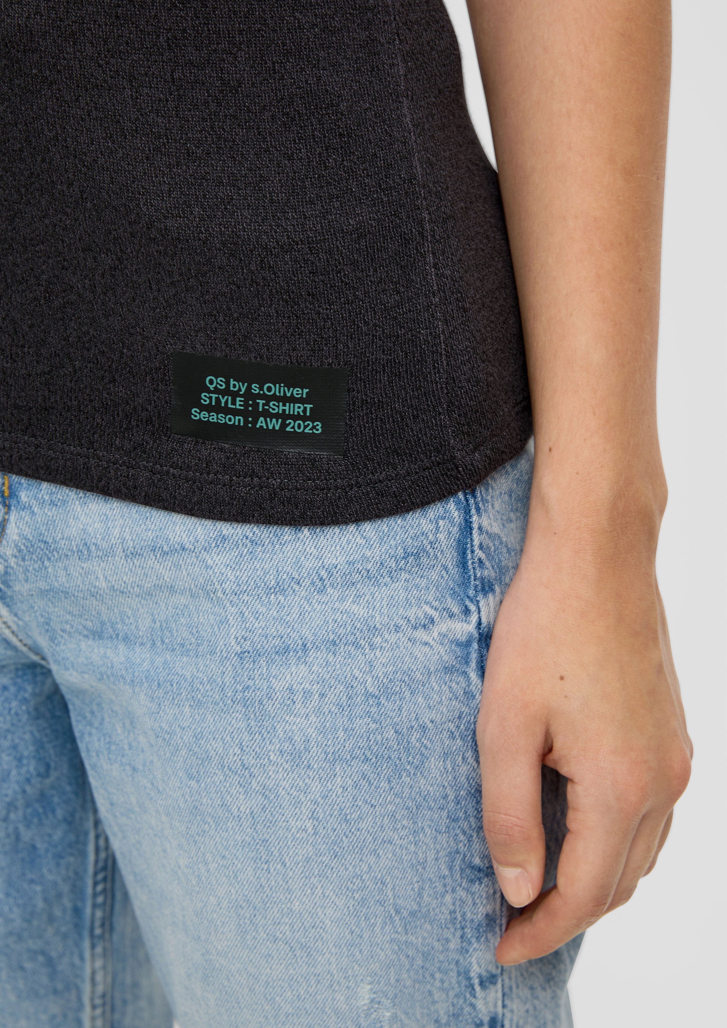 Q/S designed by Shirt met ronde hals met kleine logopatch