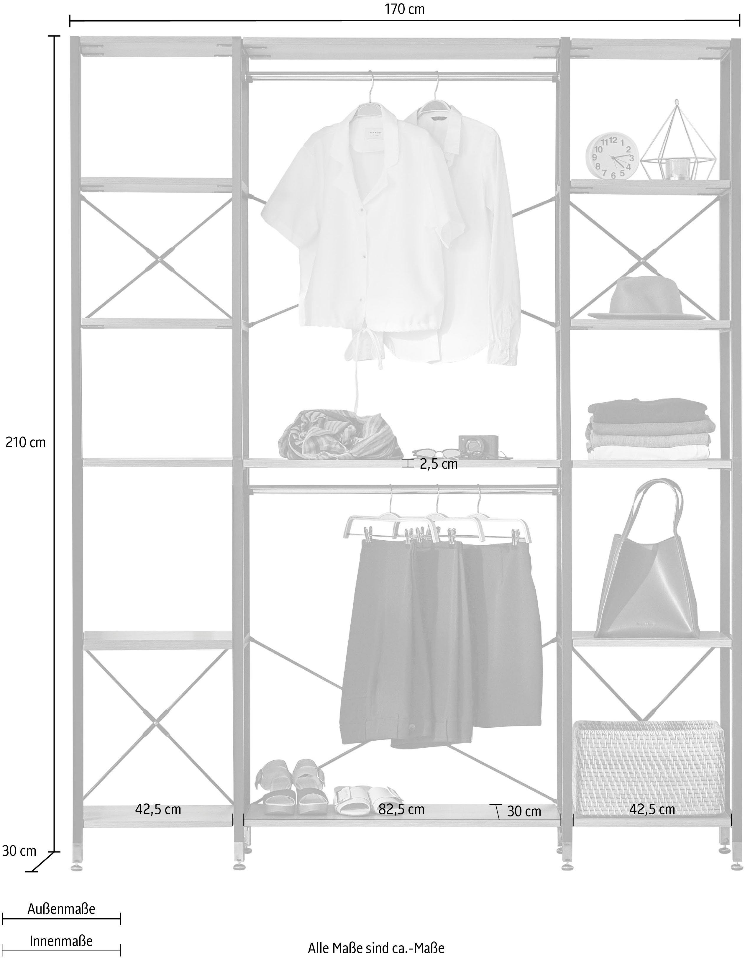 INOSIGN Multifunctionele kast Connor veelsoortig te gebruiken, voor alle kamers geschikt, breedte 170 cm