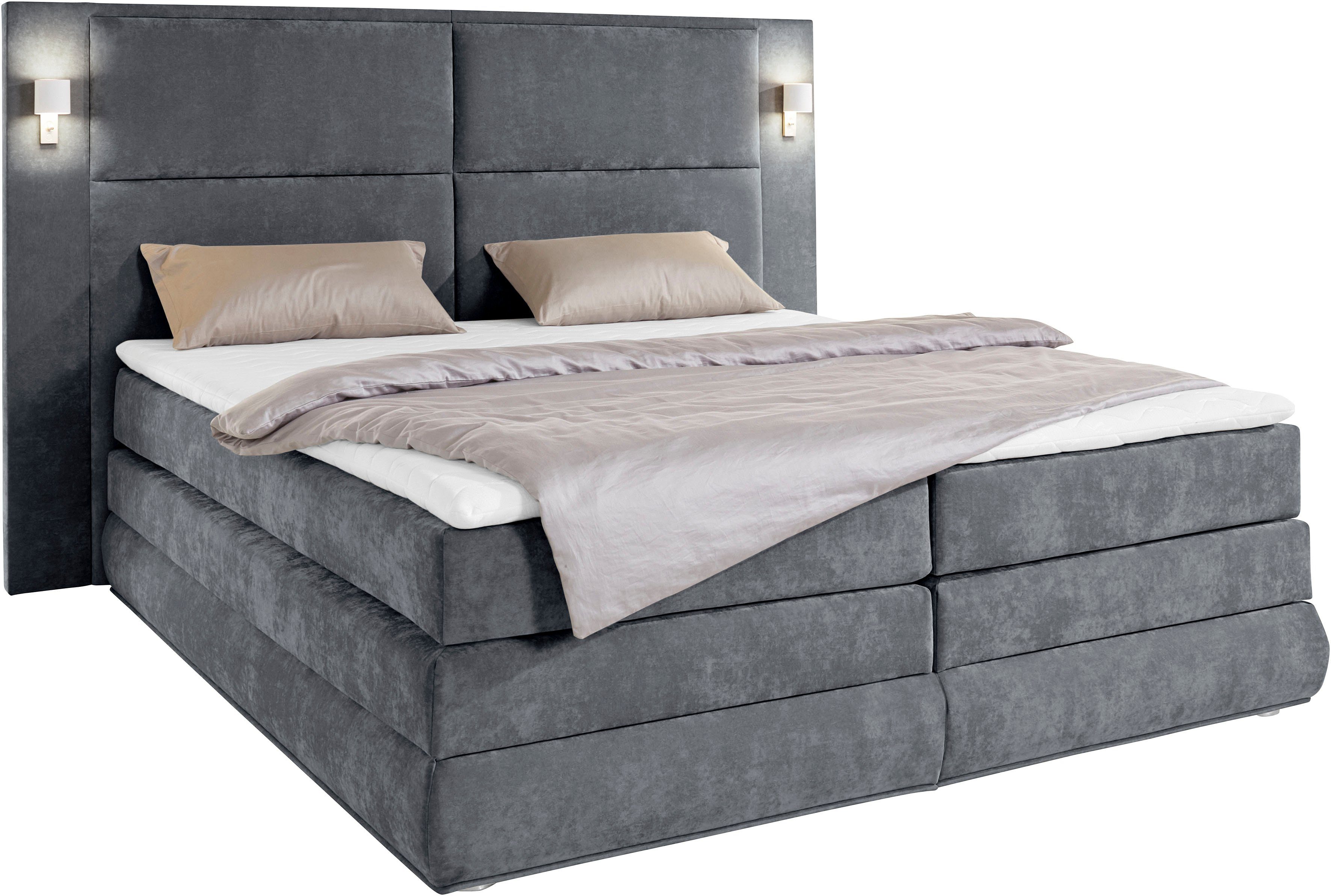COLLECTION AB Boxspring Copenhagen inclusief bedkist, topmatras, naar keuze met ledverlichting