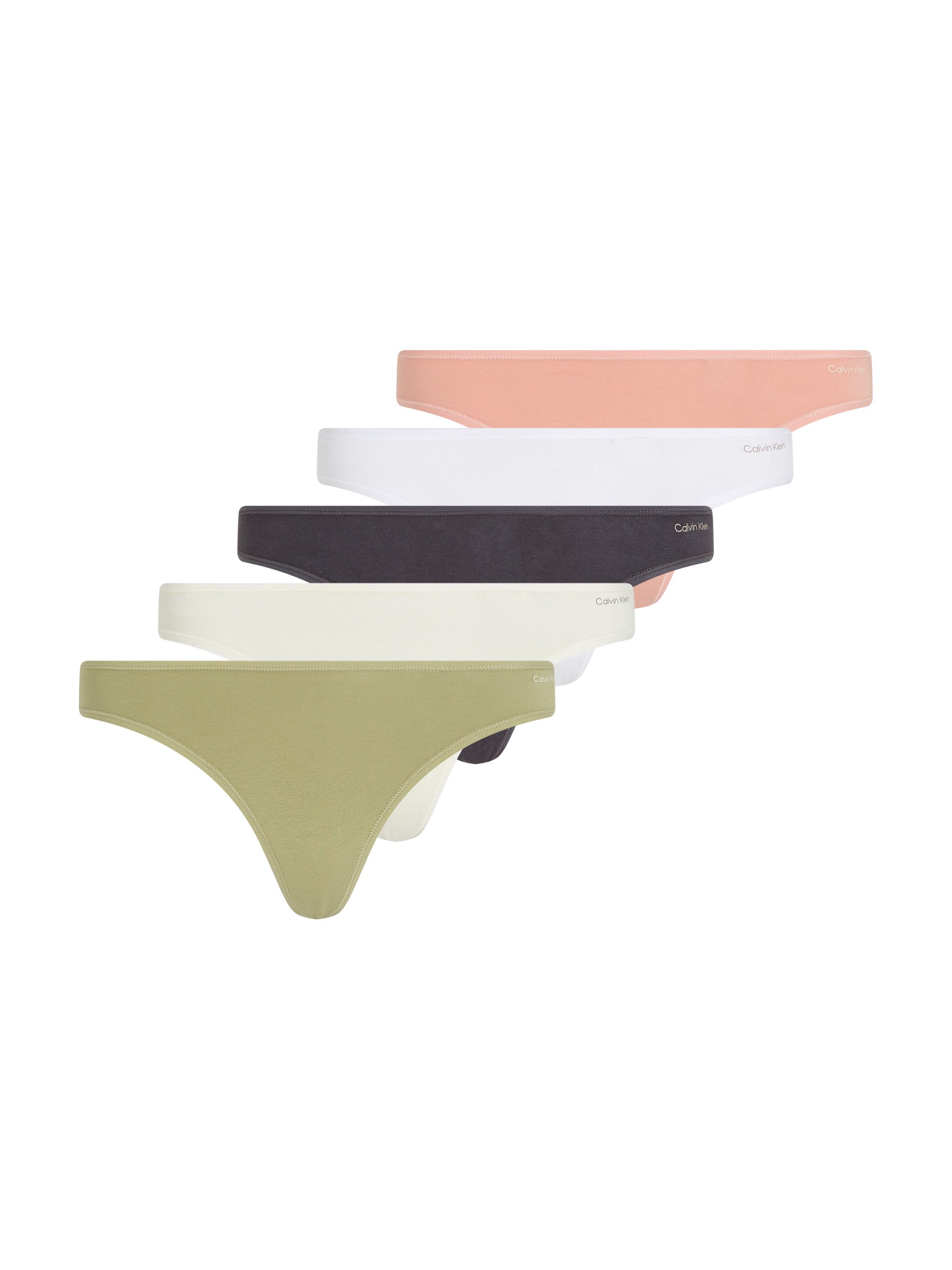 Calvin Klein Tanga THONG 5PK met logo-opschrift (Set van 5)