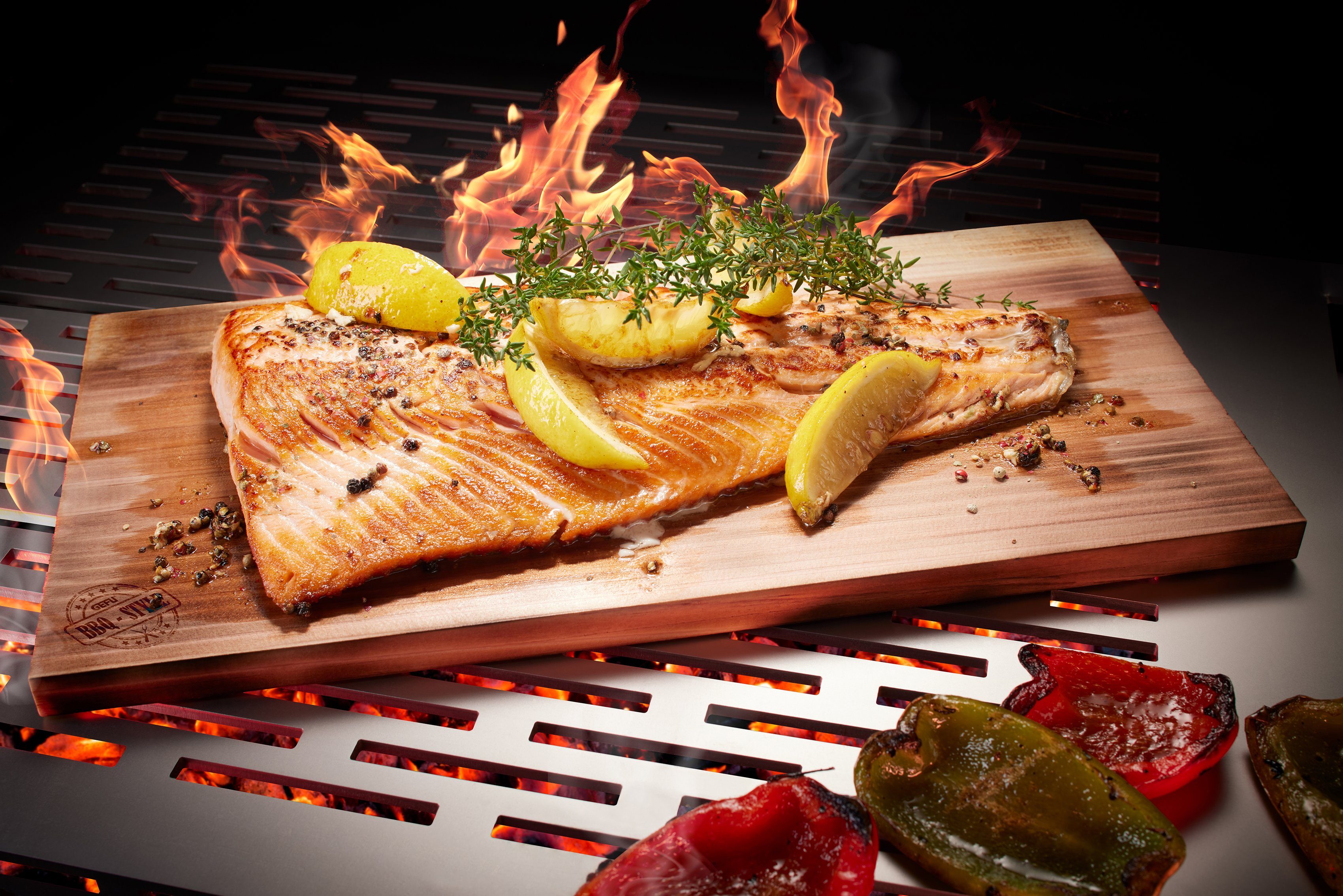 GEFU Aromaplank BBQ XXL meervoudig te gebruiken, 19,5 x 39,5 cm (2 stuks)