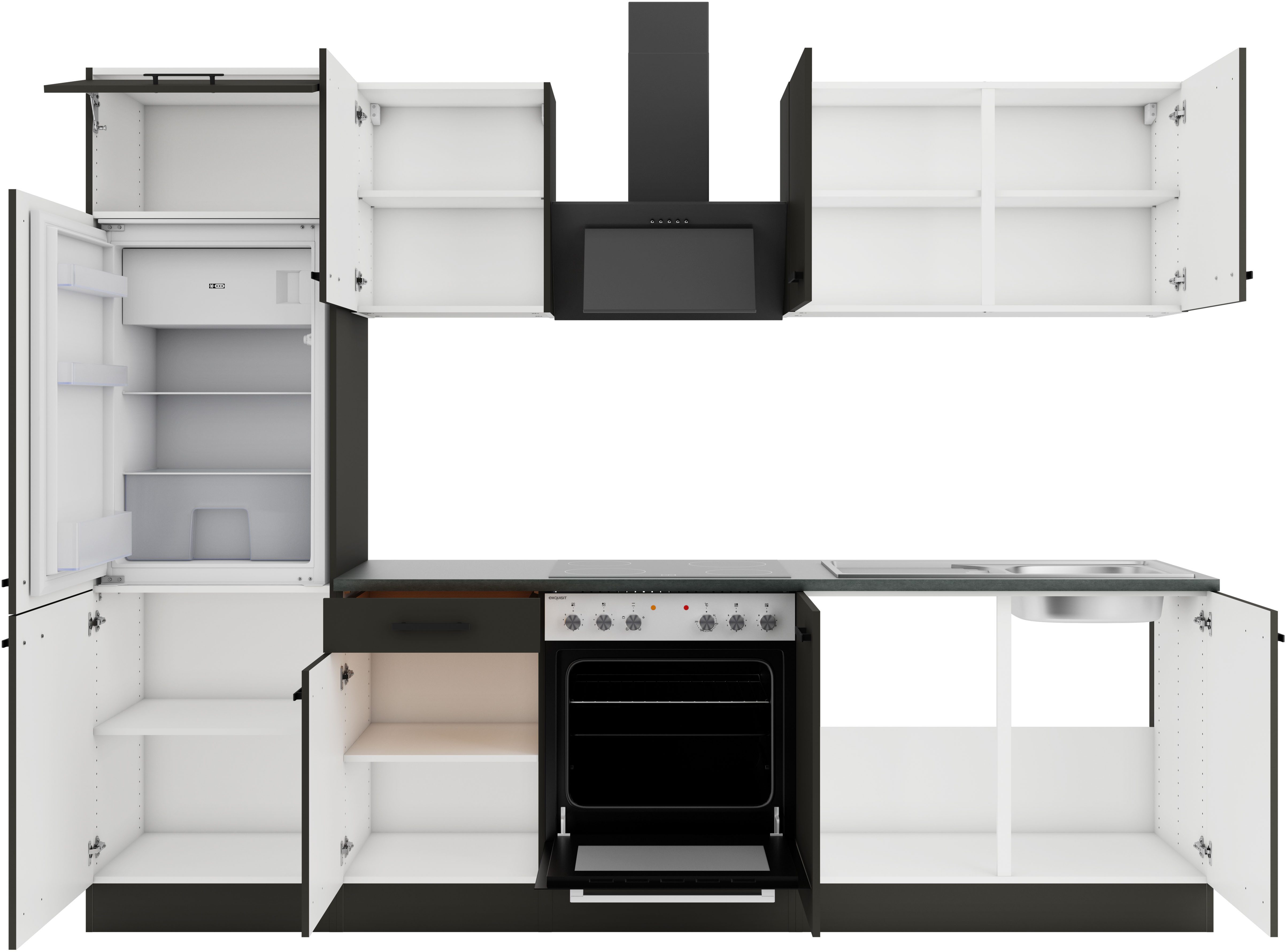 OPTIFIT Keukenblok Palma Breedte 270 cm, optioneel met E-apparaten, aan de zijkant omkeerbaar