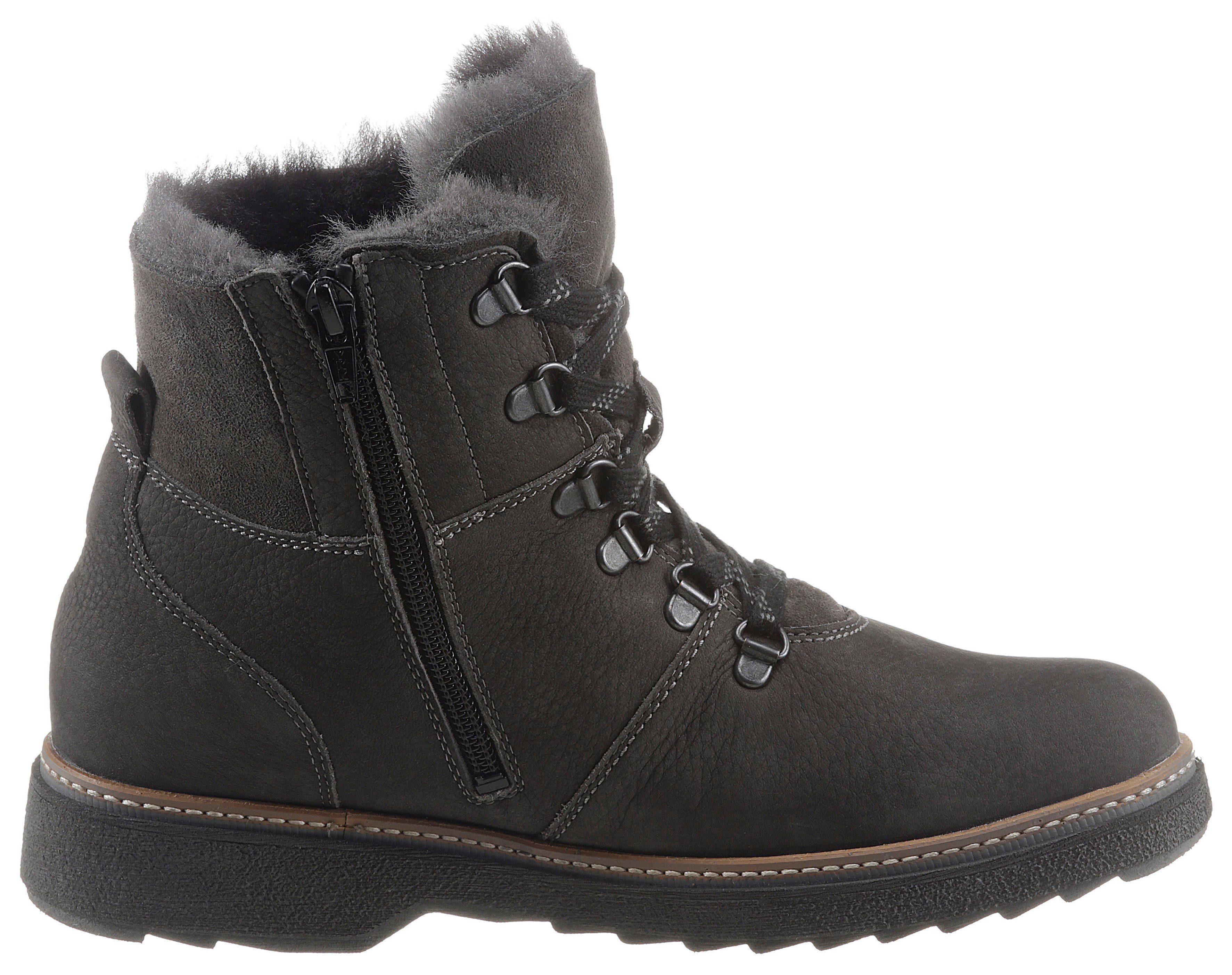 Waldläufer Winterlaarzen HITOMI outdoor boots, lace-up boots with lambswool lining, h-width