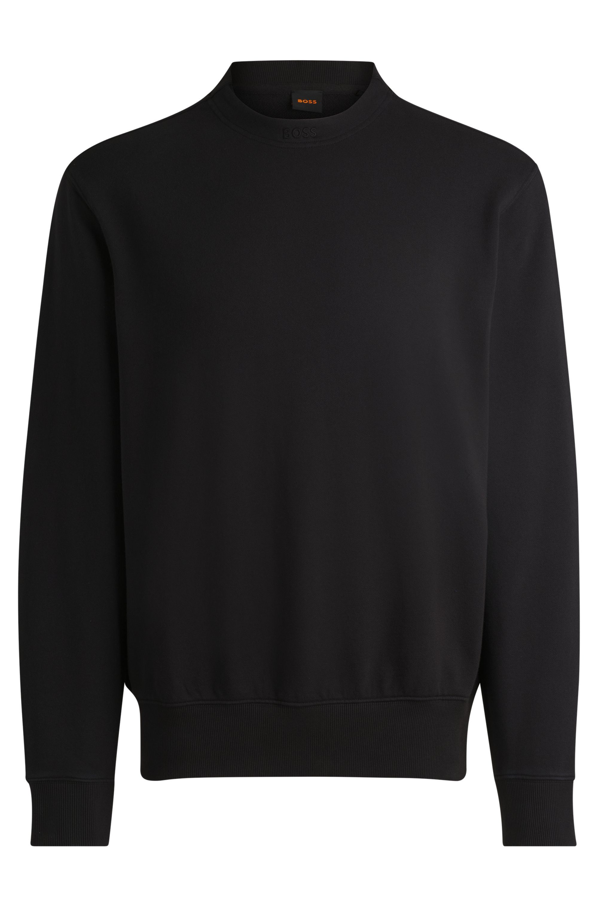 Hugo Boss Zwarte Katoenen Crewneck Sweatshirt Orange Collectie Black Heren