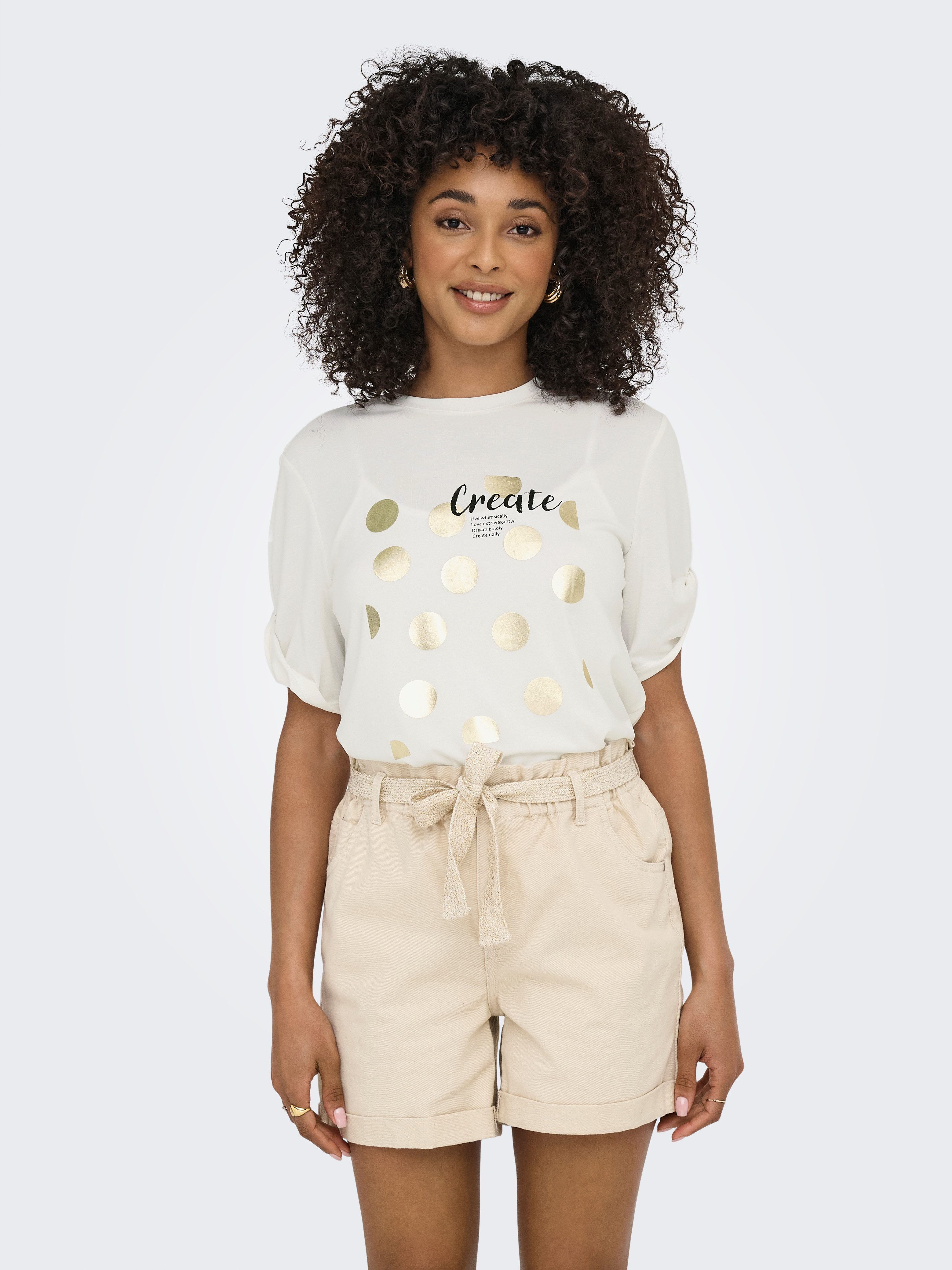Only Shirt met korte mouwen ONLFREE – T-shirt met print voor casual combinaties