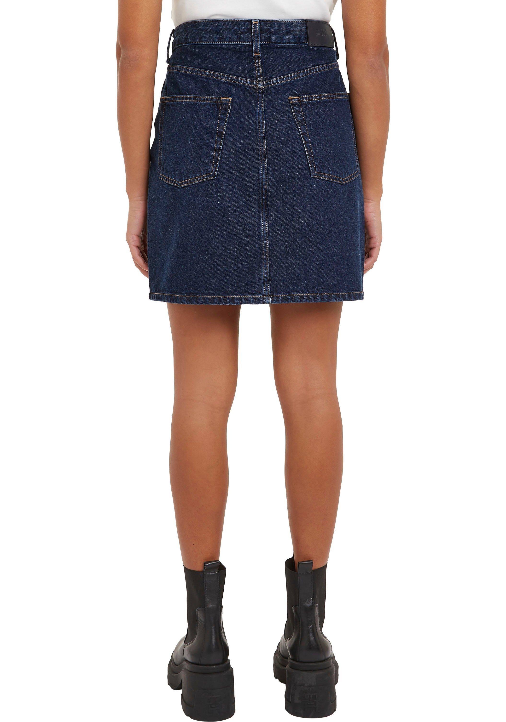Tommy Hilfiger Jeans rok DNM MINI SKIRT HW CLER Webrok in 5-pocket stijl