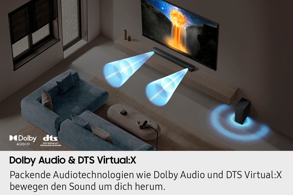 Samsung Soundbar HW-B760GF soundbar 5.1-kanaals geluidsysteem, dolby 5.1 kanaal, dts virtual:x, adaptief geluid