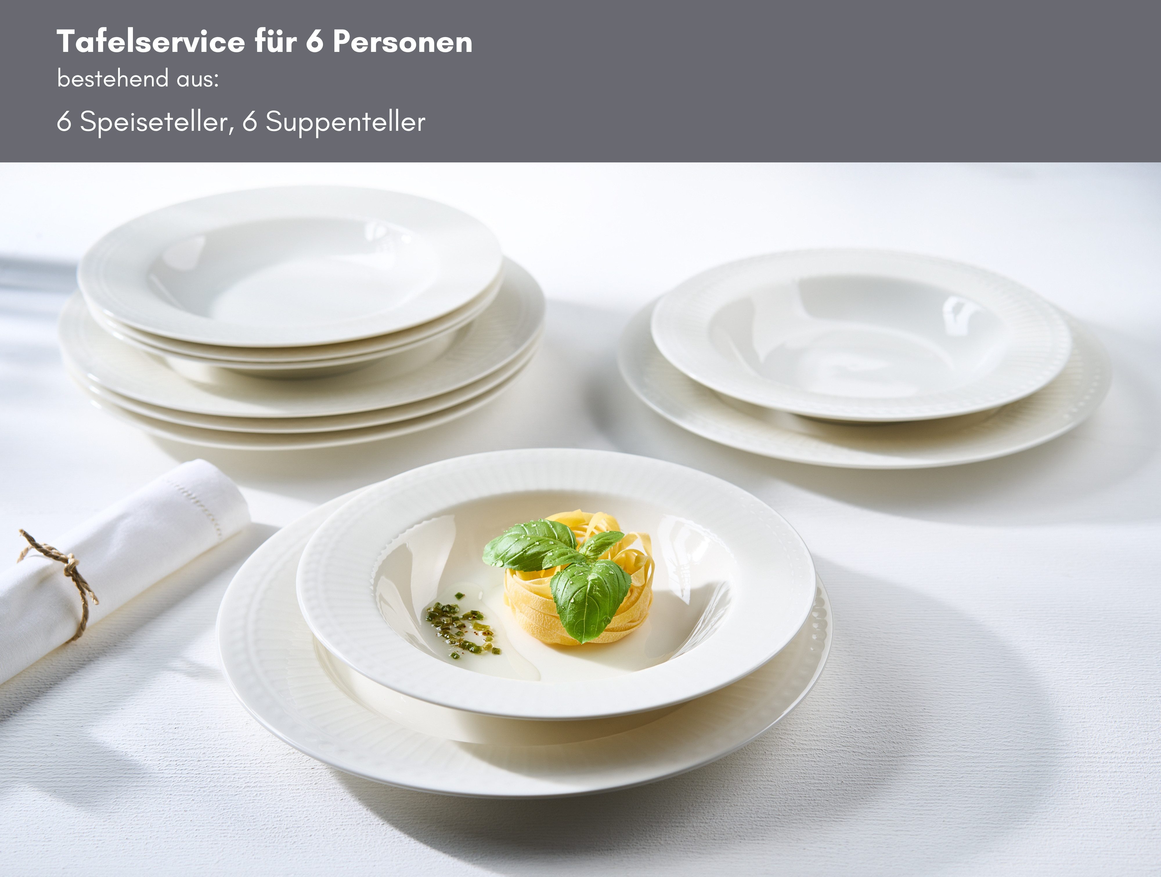 Ritzenhoff & Breker Eetservies Sofia Reliefdecoratie (set, 12-delig)