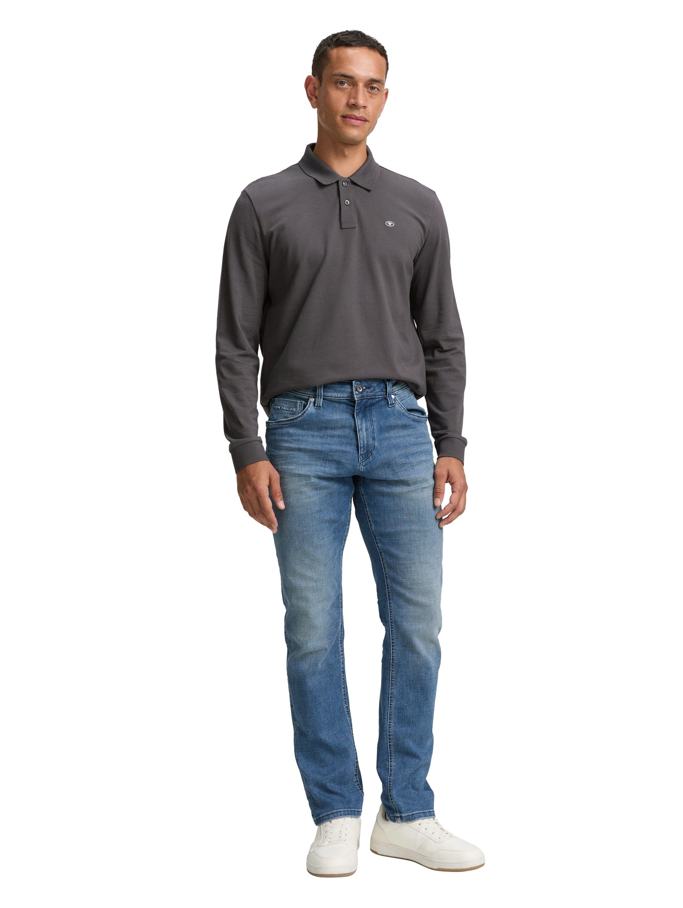 Tom Tailor Poloshirt met lange mouwen met logoborduursel