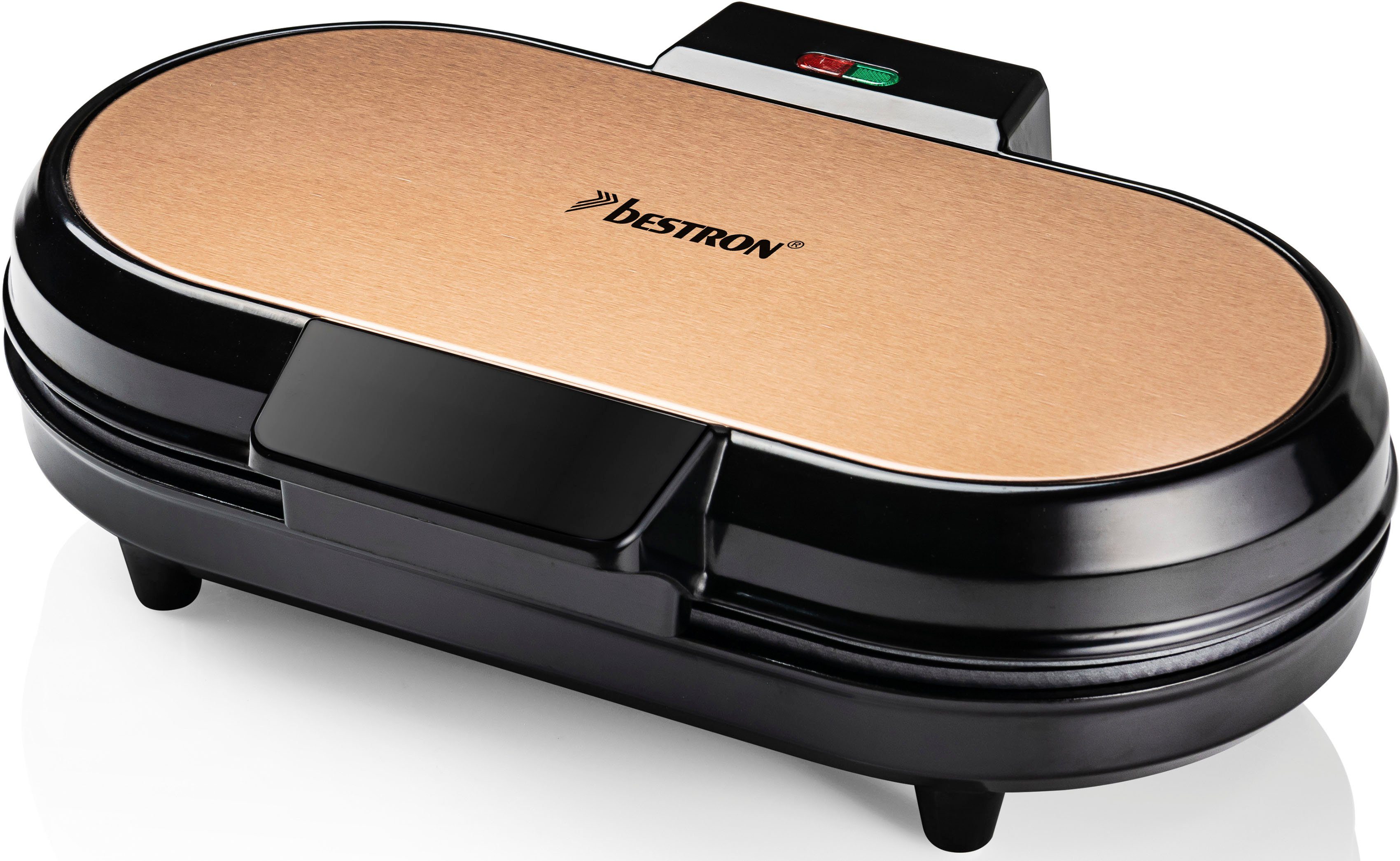 bestron Wafelijzer ADWM730CO voor klassieke hartvormige wafels, met controlelampje & antiaanbaklaag